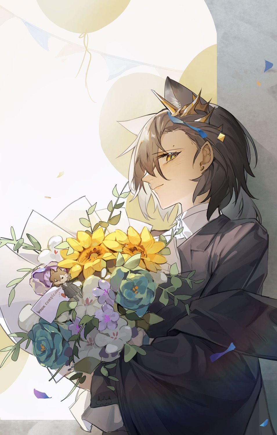 akechi_(826988799), animal_ears, arknights, penance, uniform