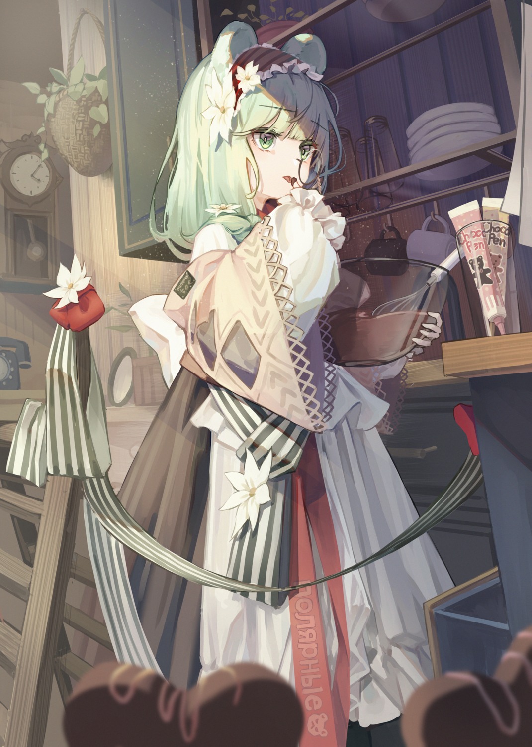 animal_ears, arknights, cream, iasimo, istina_(arknights), megane