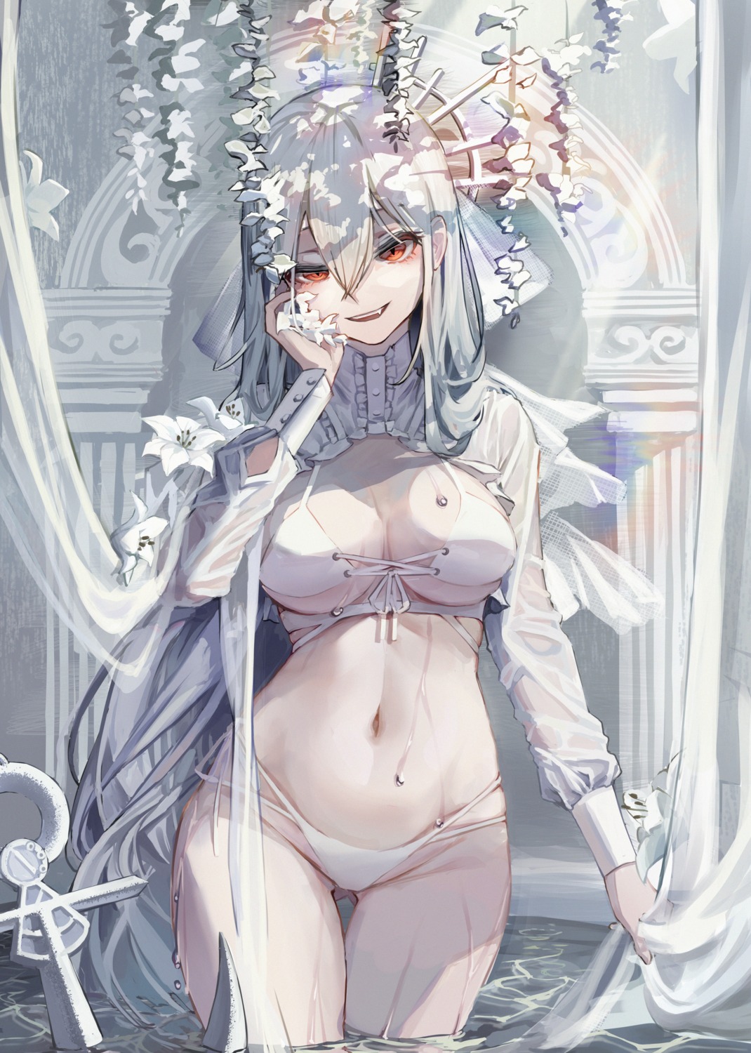 arknights, bikini, iasimo, specter_(arknights), swimsuits, wet