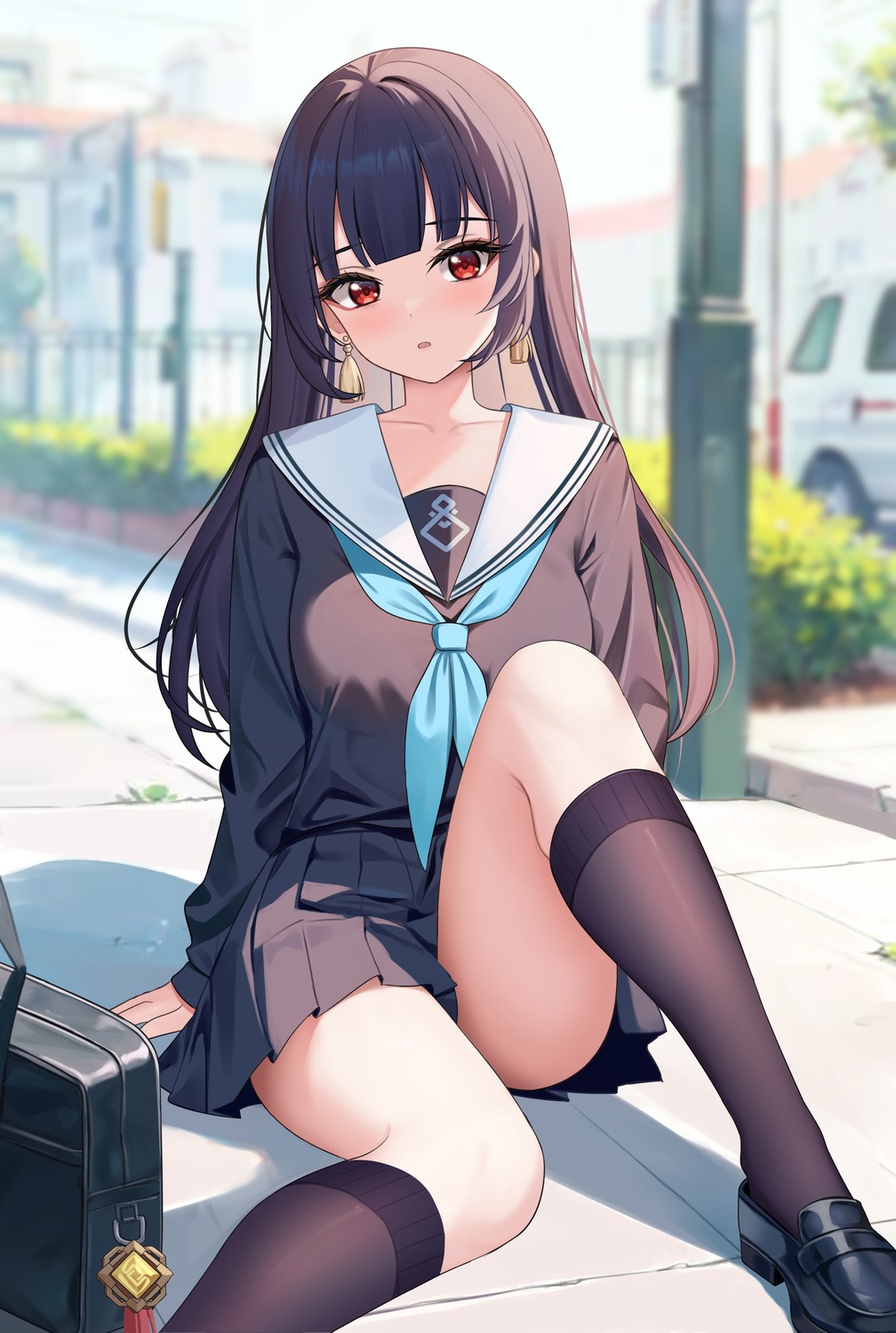 genshin_impact, icewine, seifuku, yun_jin