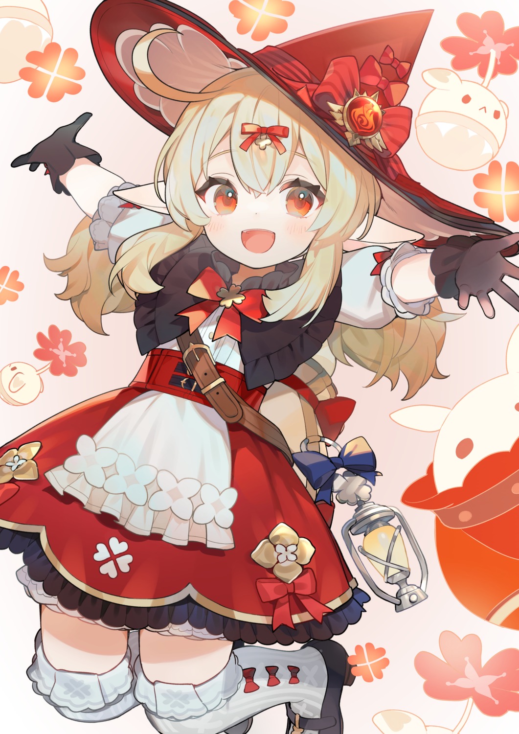 bloomers, genshin_impact, heels, klee, pointy_ears, thighhighs, tym_taro, witch
