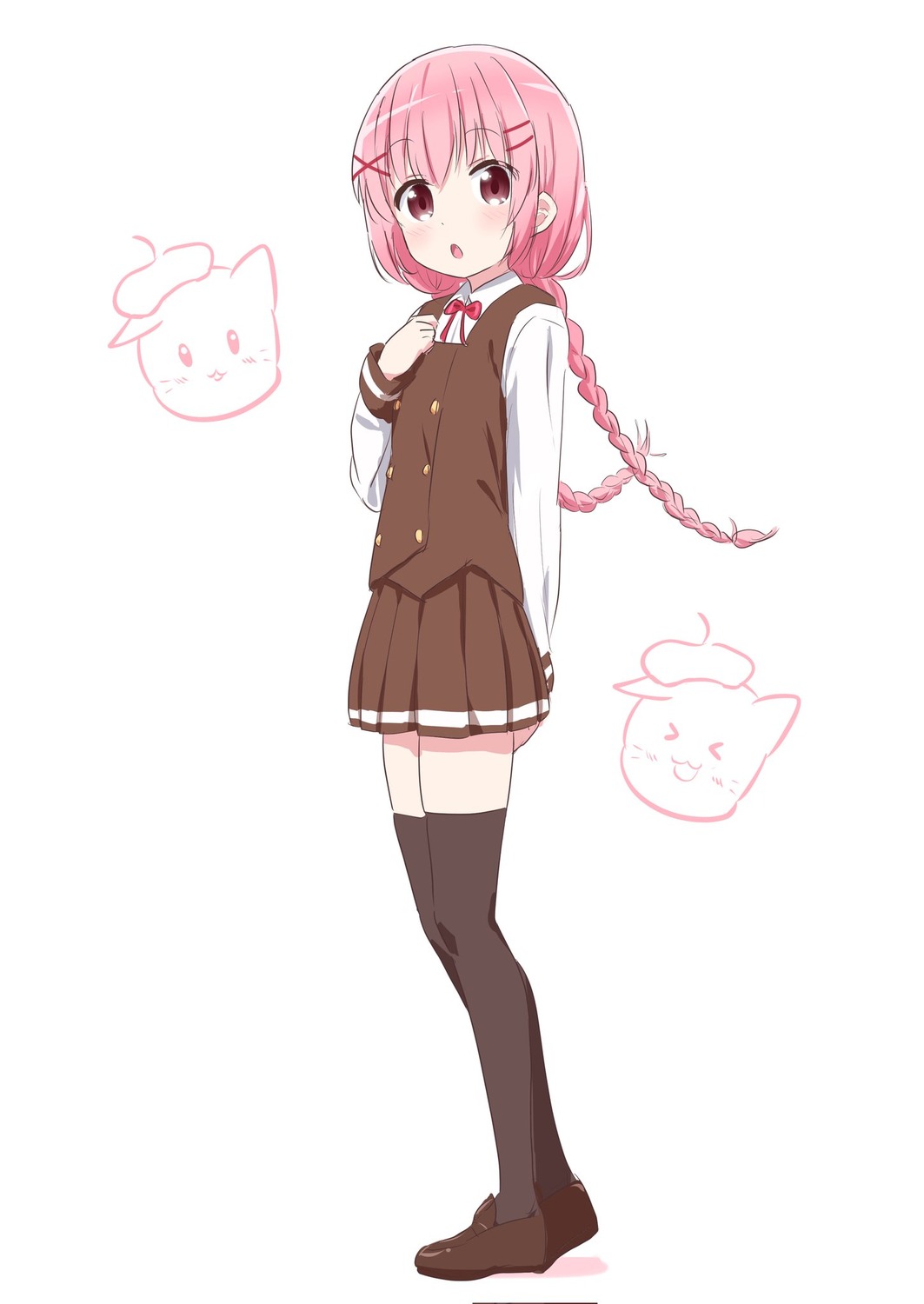 comic_girls, moeta_kaoruko, neko, seifuku, thighhighs, warukusu