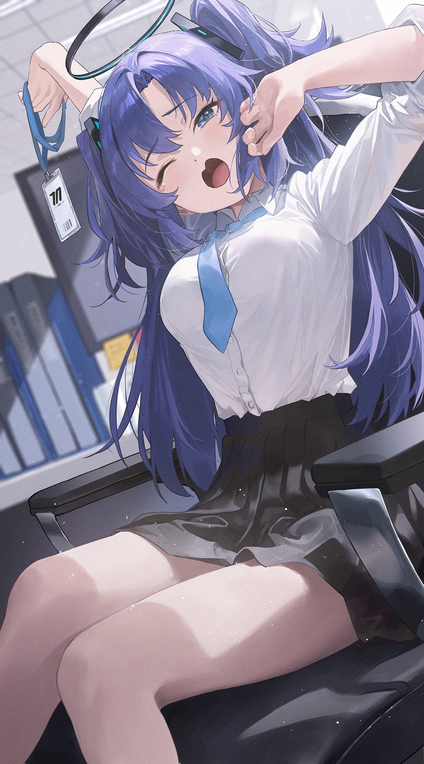 blue_archive, halo, hayase_yuuka, seifuku, ttk_(kirinottk)