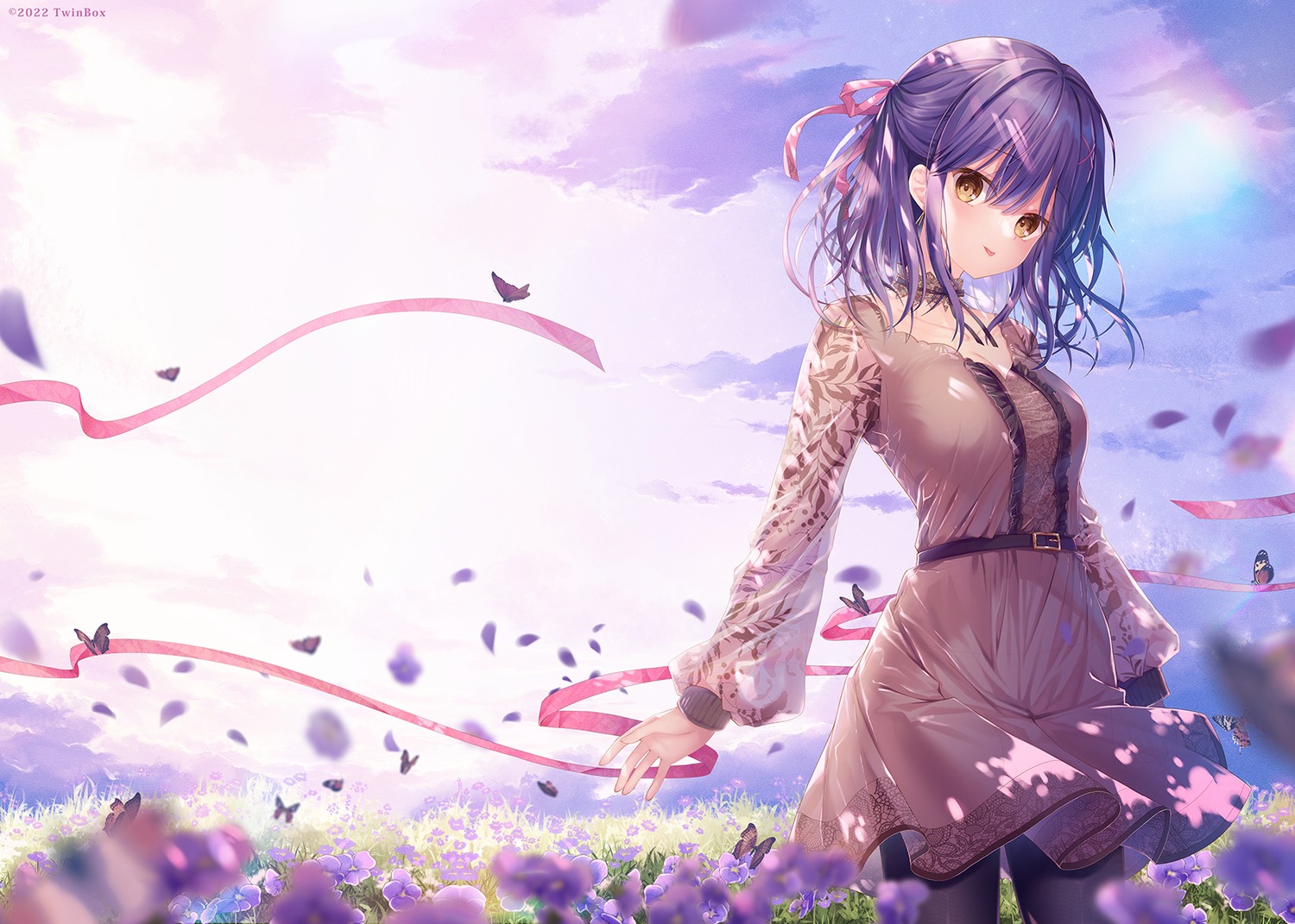dress, nanami_yuuno, pantyhose, see_through, twinbox, twinbox_gakuen
