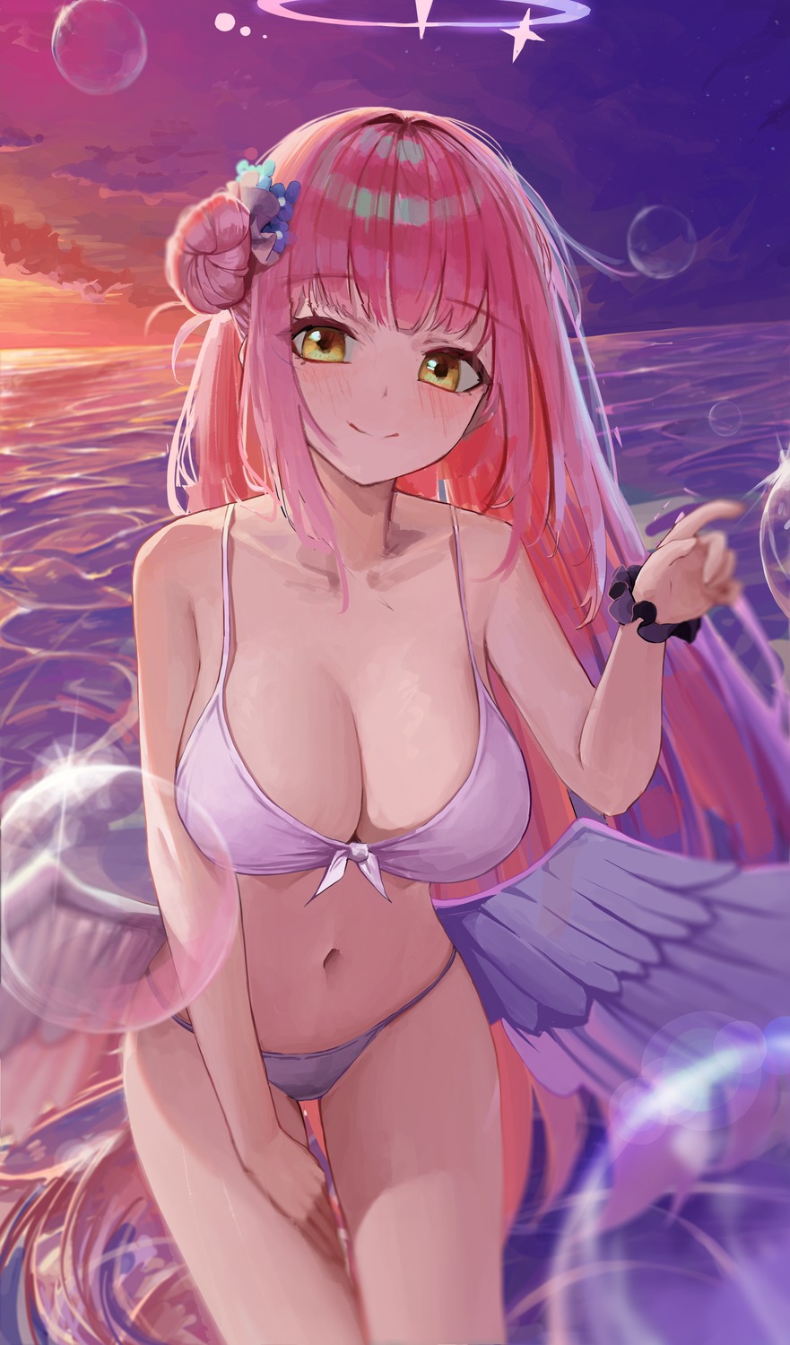 angel, bikini, blue_archive, hwan_(verypoor), misono_mika, swimsuits, wings