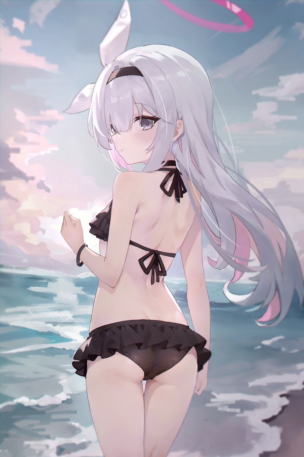 arona_(blue_archive), ass, bikini, blue_archive, cameltoe, halo, plana_(blue_archive), swimsuits, xsan