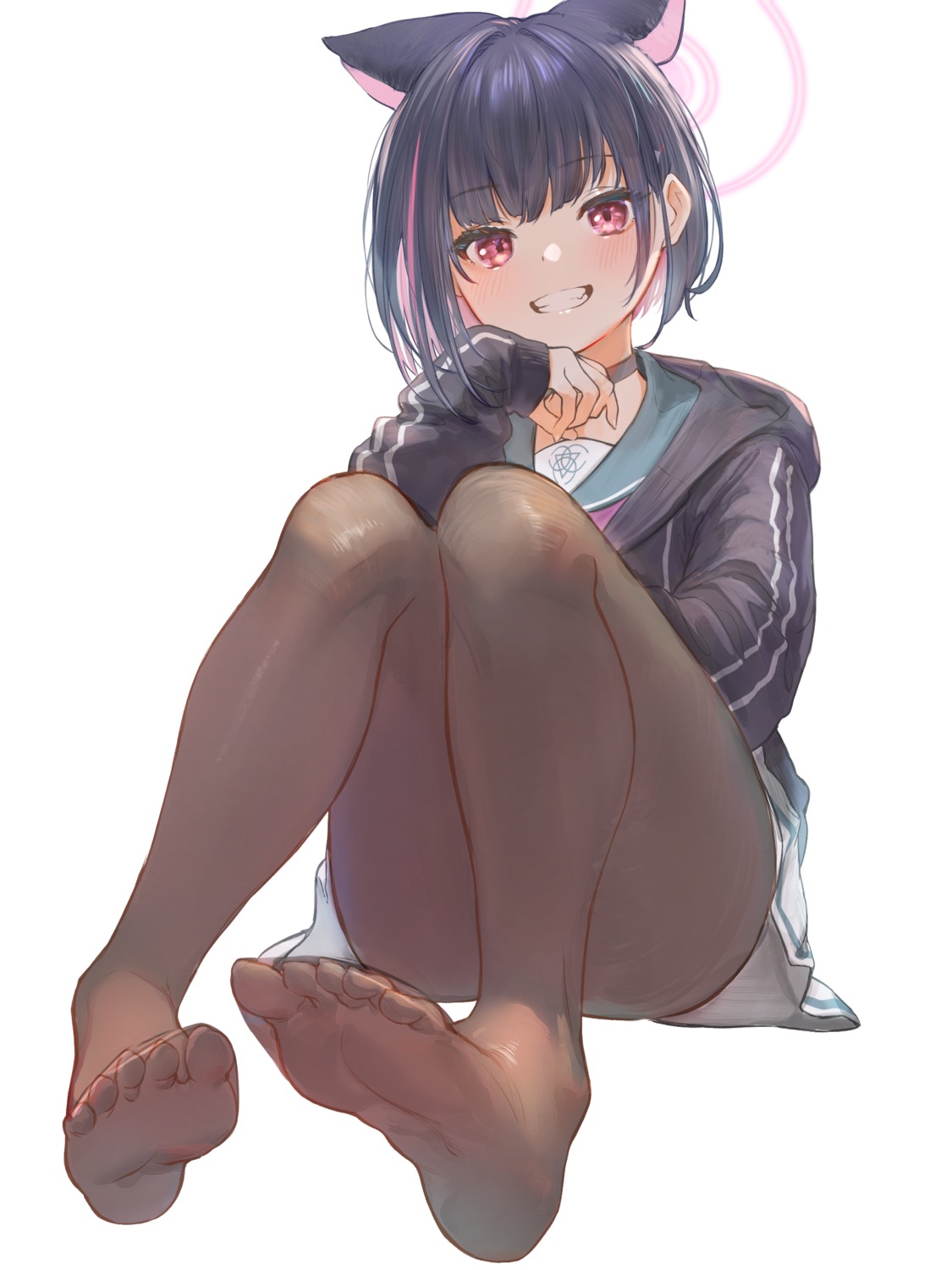 animal_ears, blue_archive, feet, halo, kyouyama_kazusa, marulire, nekomimi, pantyhose