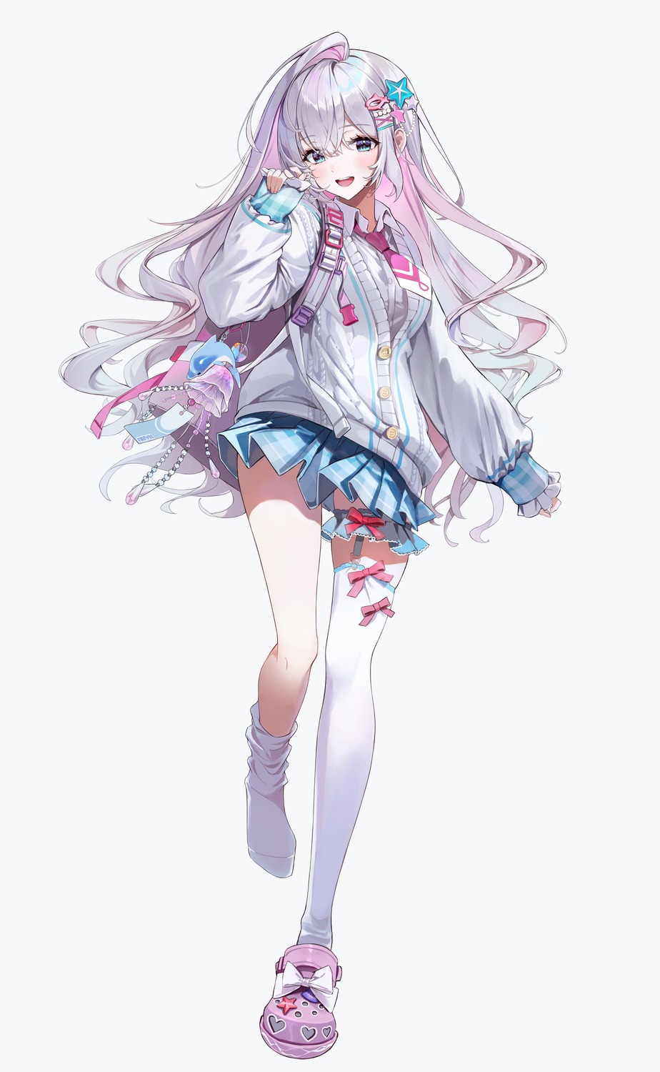 eumi_114, garter, seifuku, stockings, sweater, thighhighs