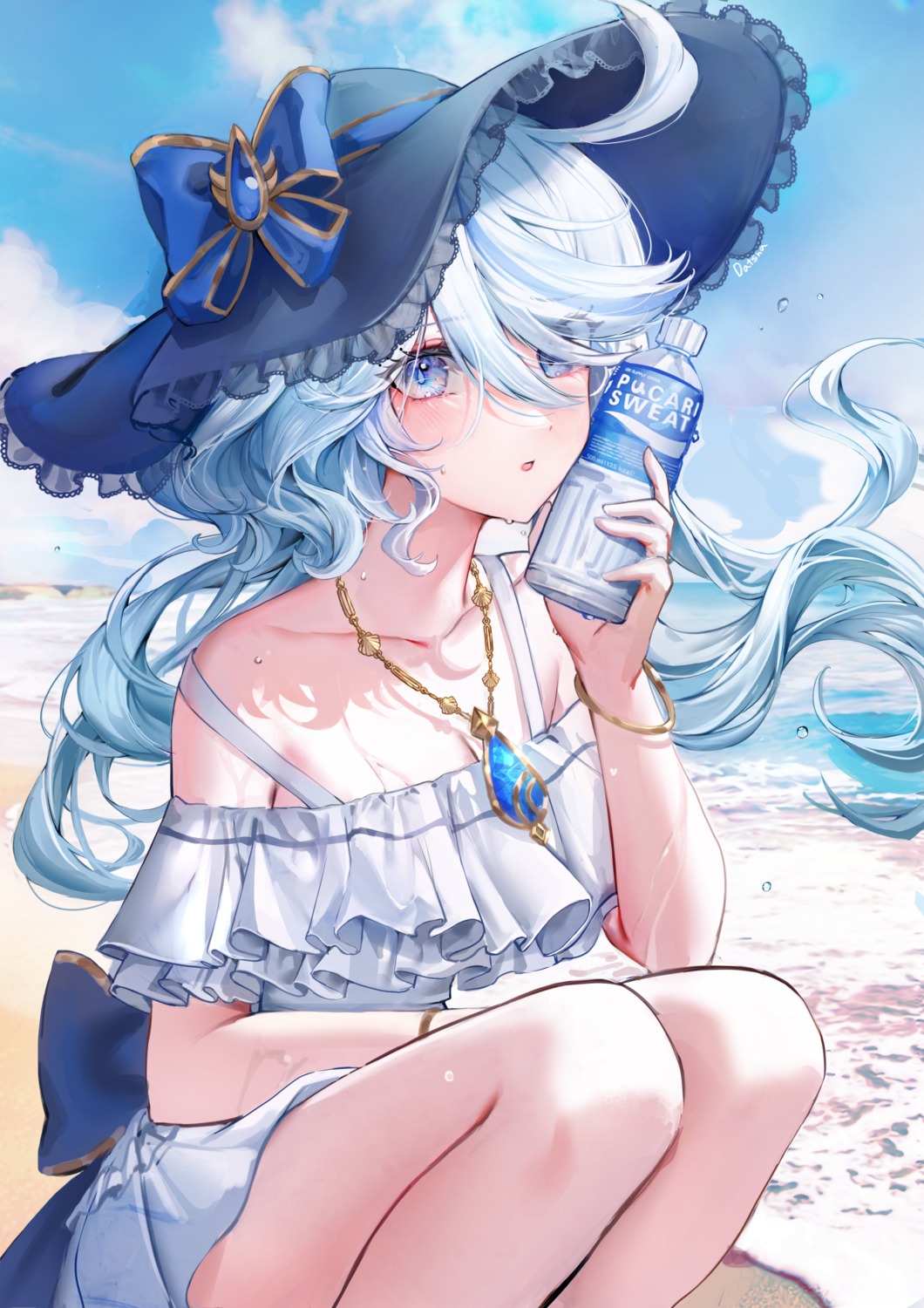 datsha, dress, furina, genshin_impact, heterochromia, summer_dress
