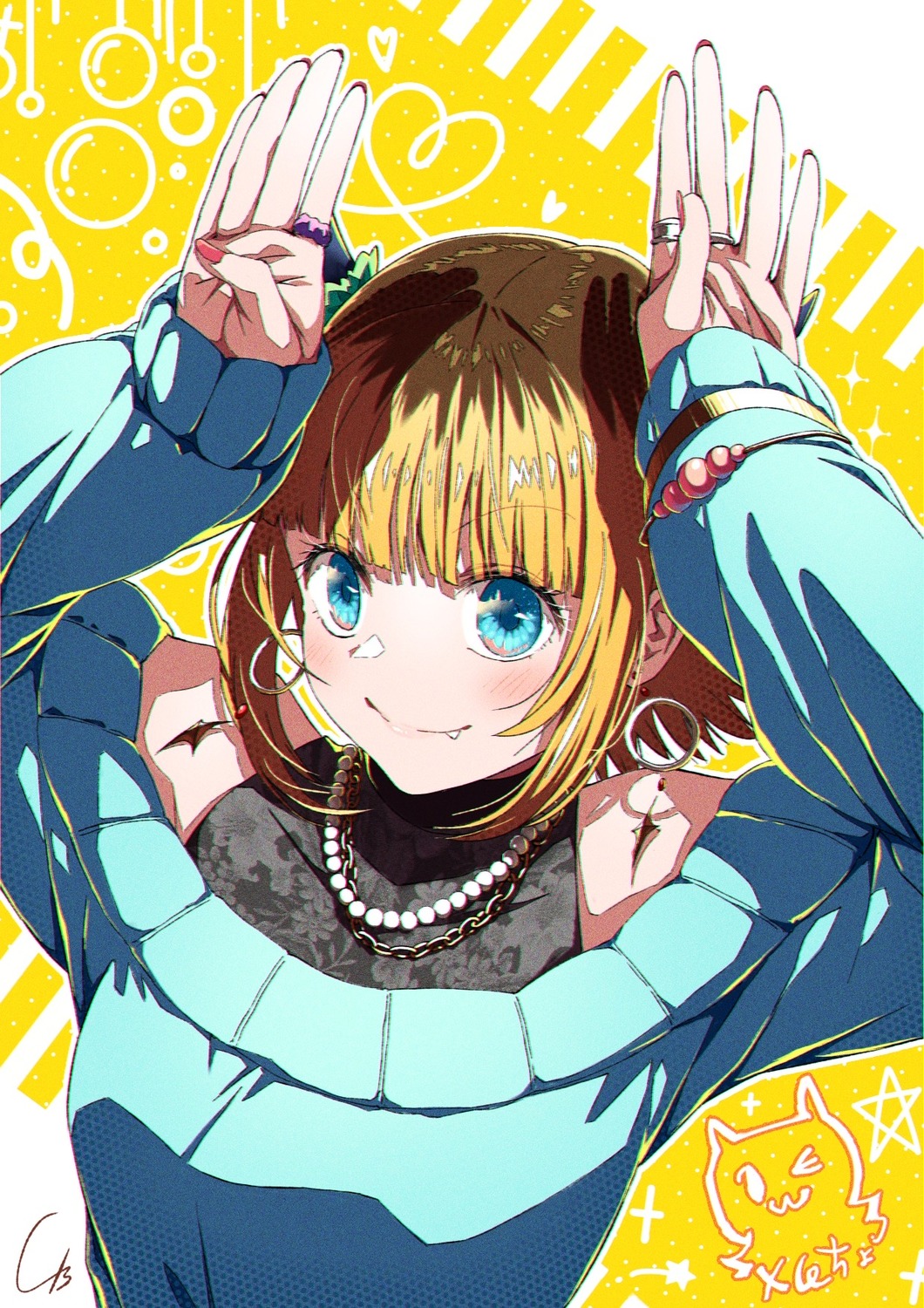 4b_pencil, [oshi_no_ko], horns, mem-cho, sweater