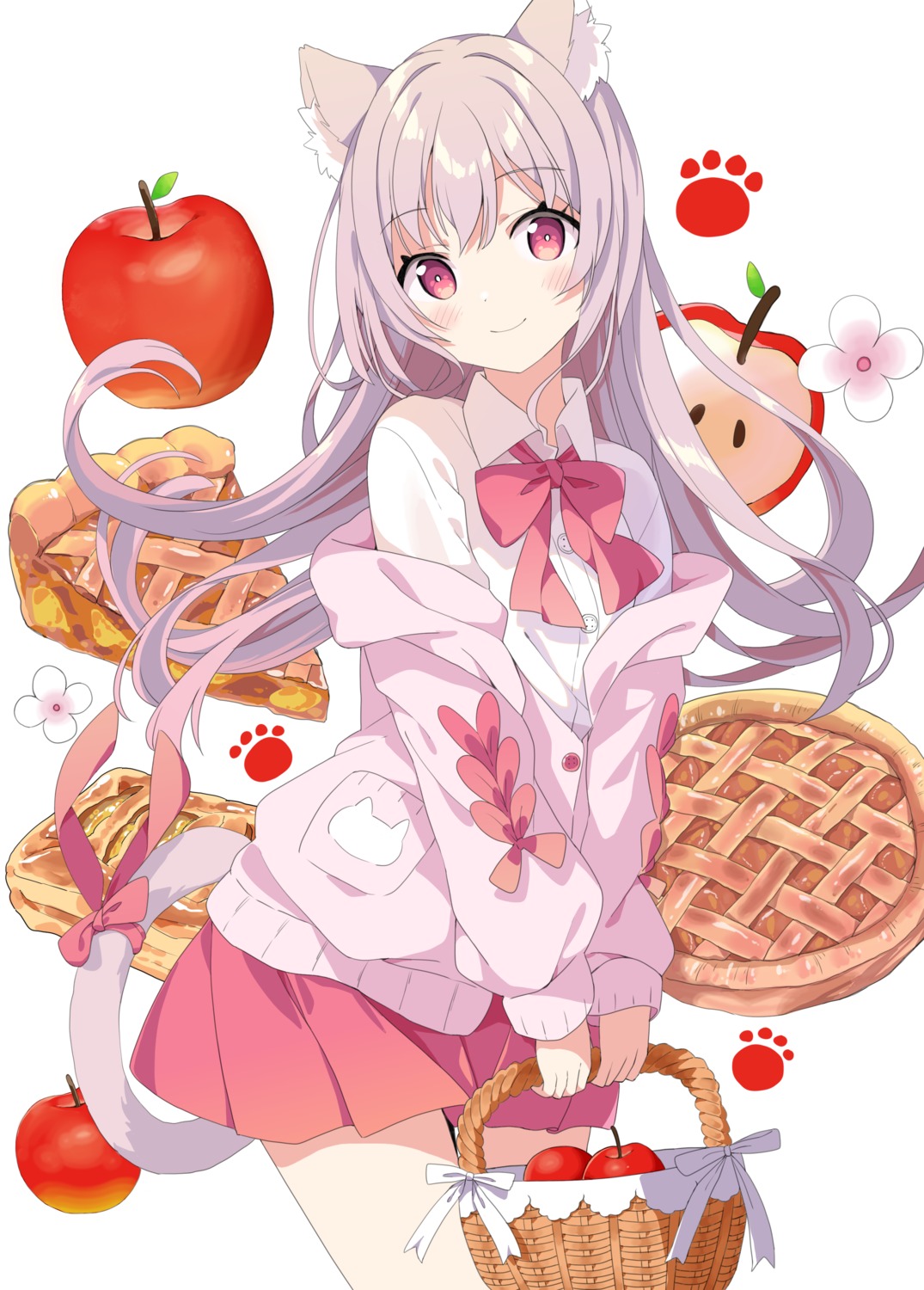 animal_ears, nekomimi, seifuku, sweater, tail, tantan_men_(dragon)