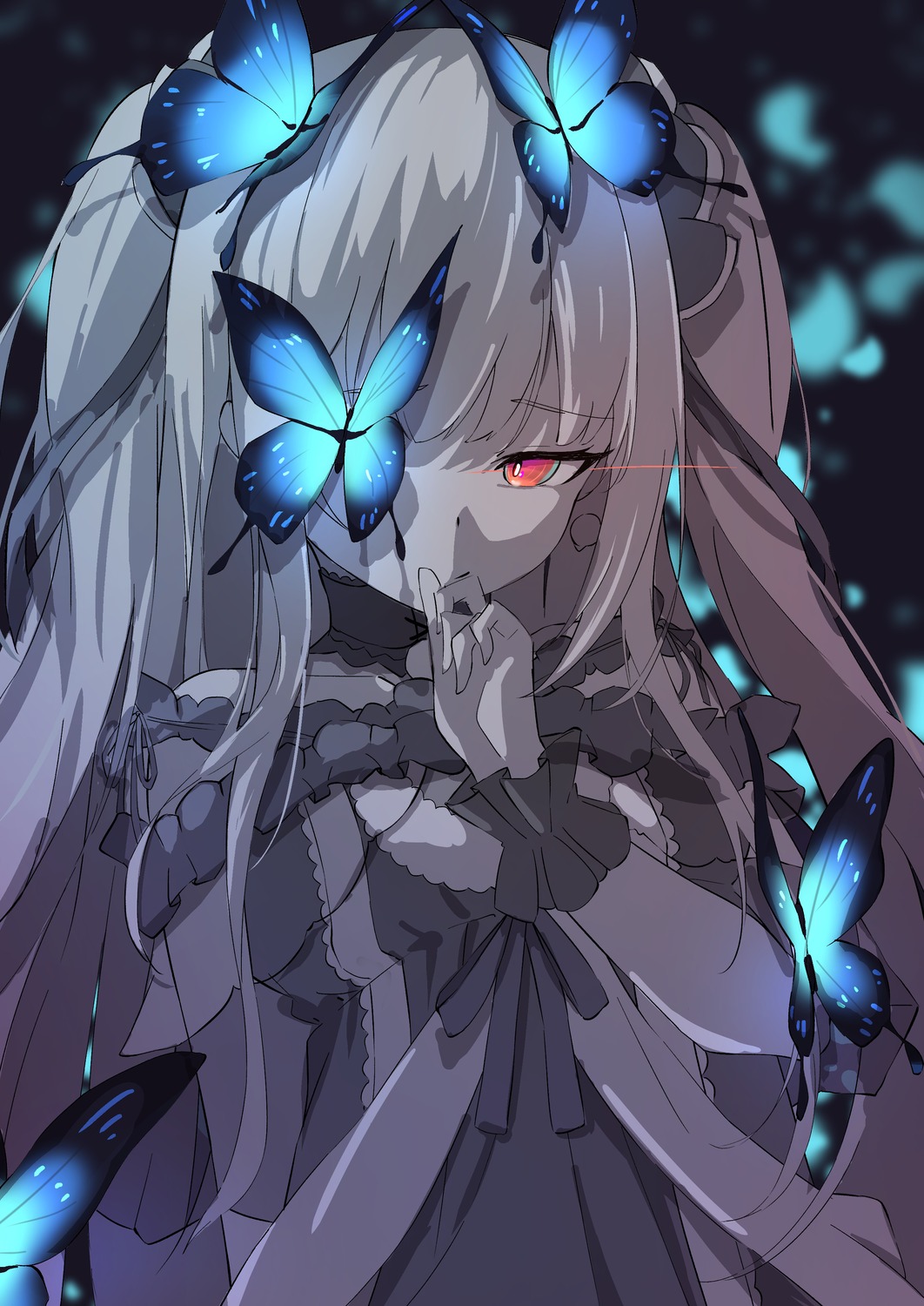 dress, gothic_lolita, hololive, lolita_fashion, sketch, uruha_rushia, yakurope-moko