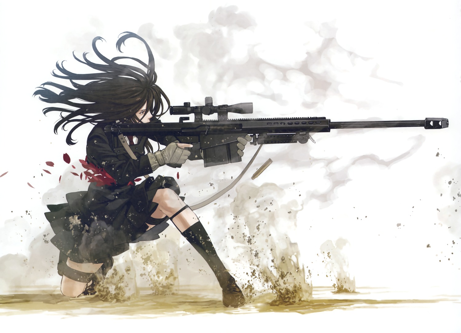 fixed, garter, gun, kozaki_yuusuke, seifuku