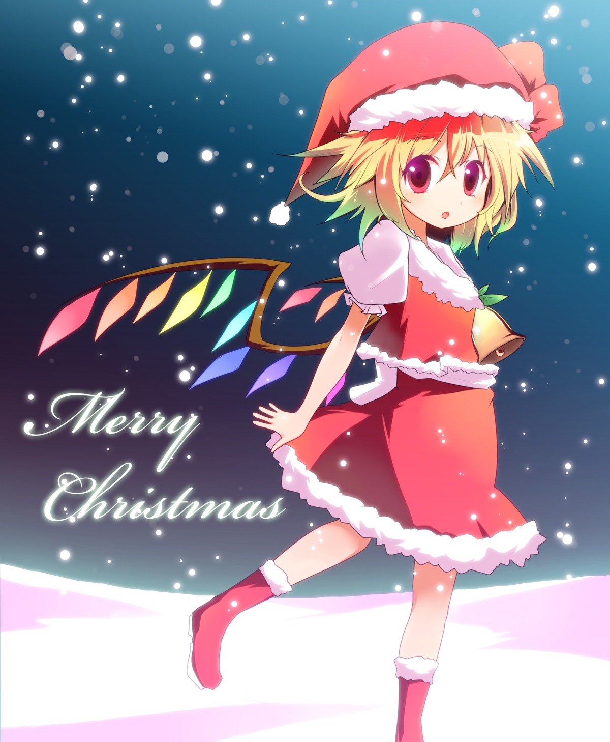 bell_(satappe), christmas, flandre_scarlet, touhou, wings