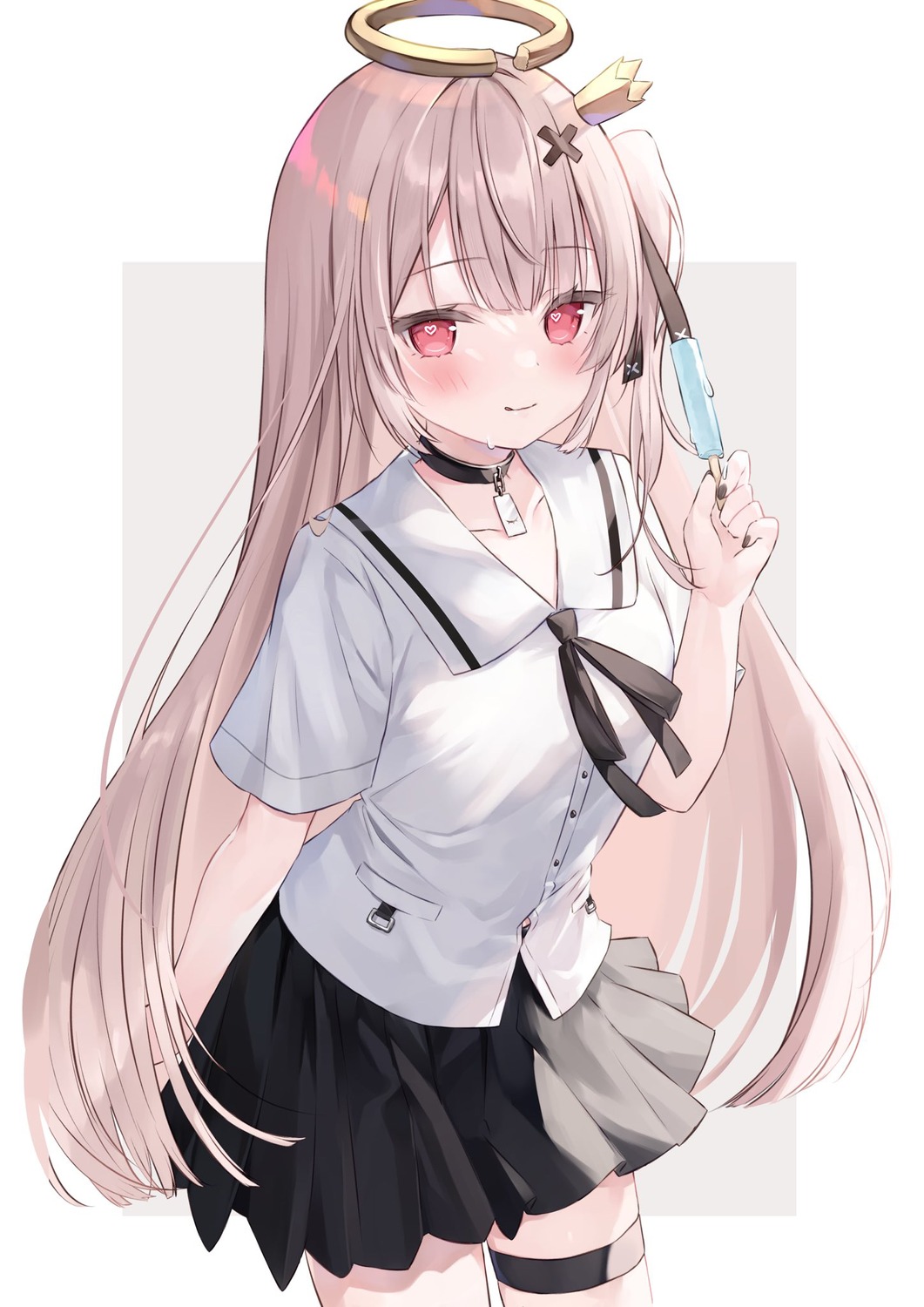 angel, garter, hakua, indie_virtual_youtuber, seifuku, tokusari_kukuri