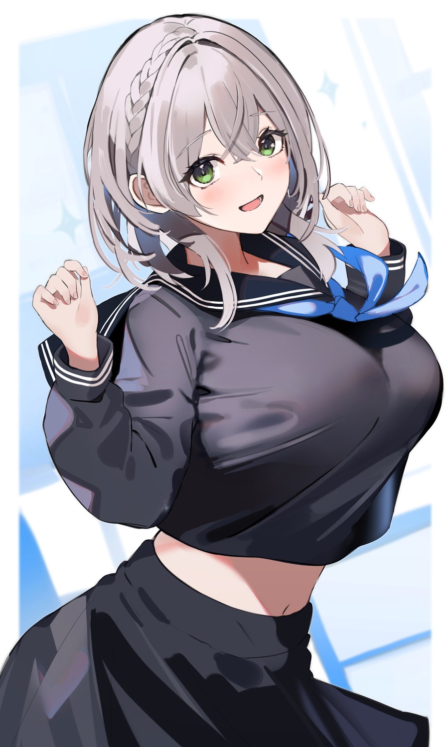 hololive, niii_(memstapak), seifuku, shirogane_noel