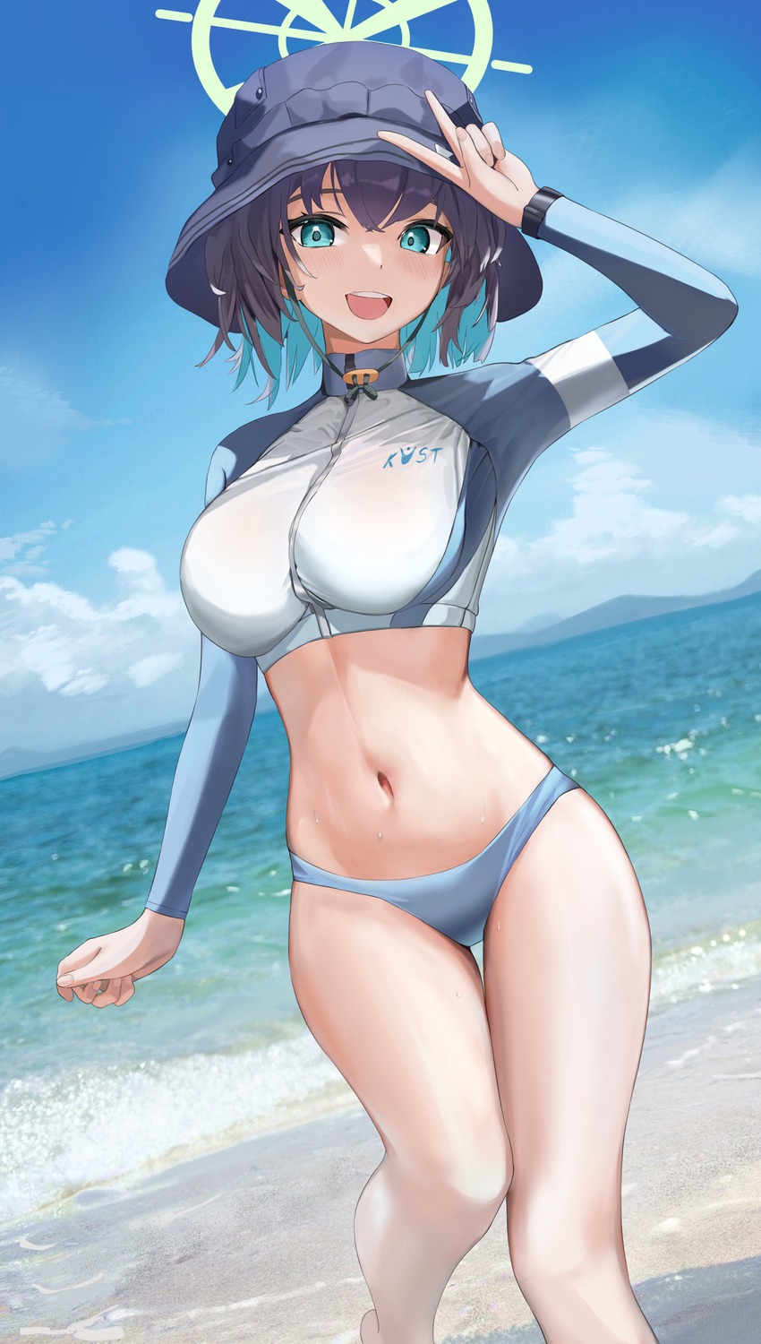artist_revision, bikini, blue_archive, fuenyuan, gym_uniform, halo, sorai_saki, swimsuits