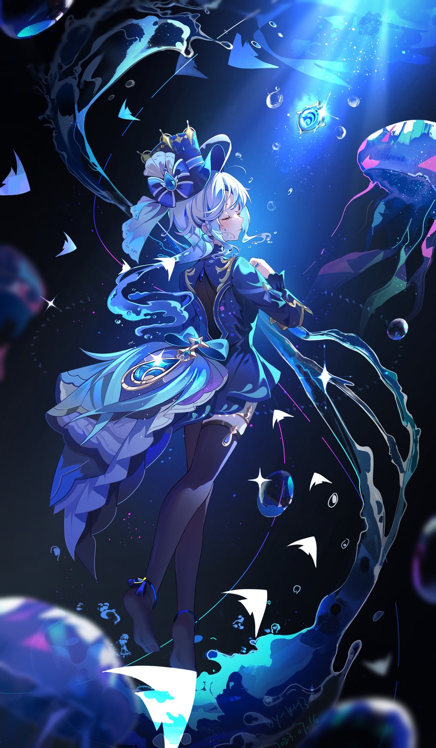 furina, genshin_impact, miaogujun, thighhighs
