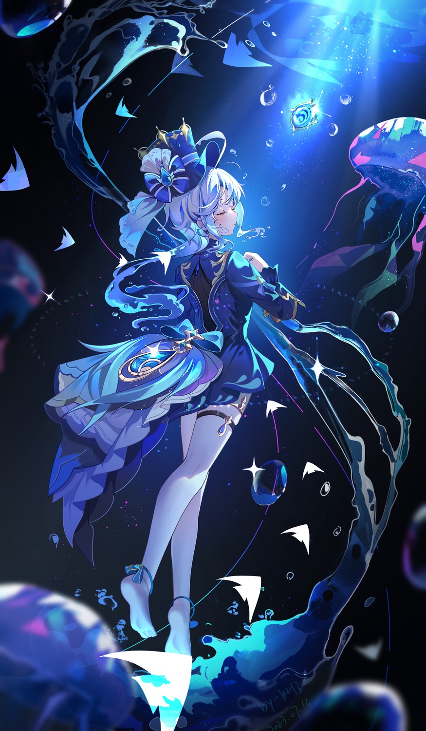 furina, genshin_impact, miaogujun, thighhighs
