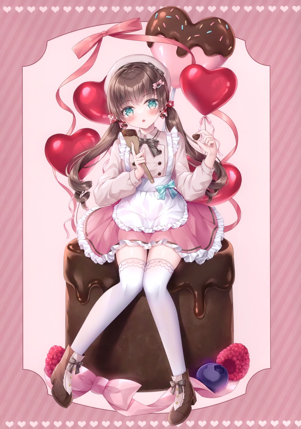 kohinata_hoshimi, maid, thighhighs, valentine