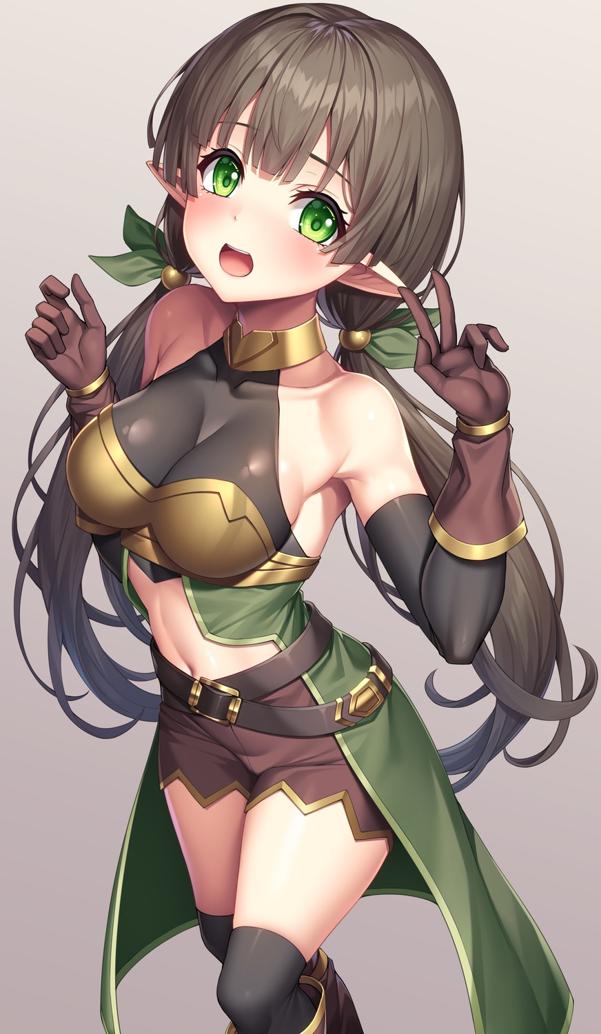 ayumi_(princess_connect), elf, ishibashi_ayumi, lambda, no_bra, pointy_ears, princess_connect!, princess_connect!_re:dive, thighhighs