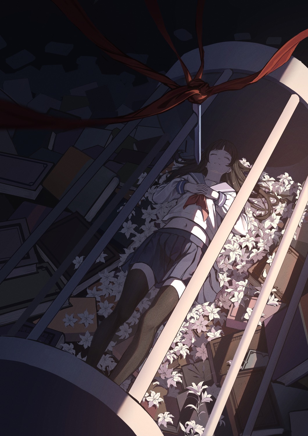 seifuku, thighhighs, ye_zi_you_bei_jiao_ju_ge
