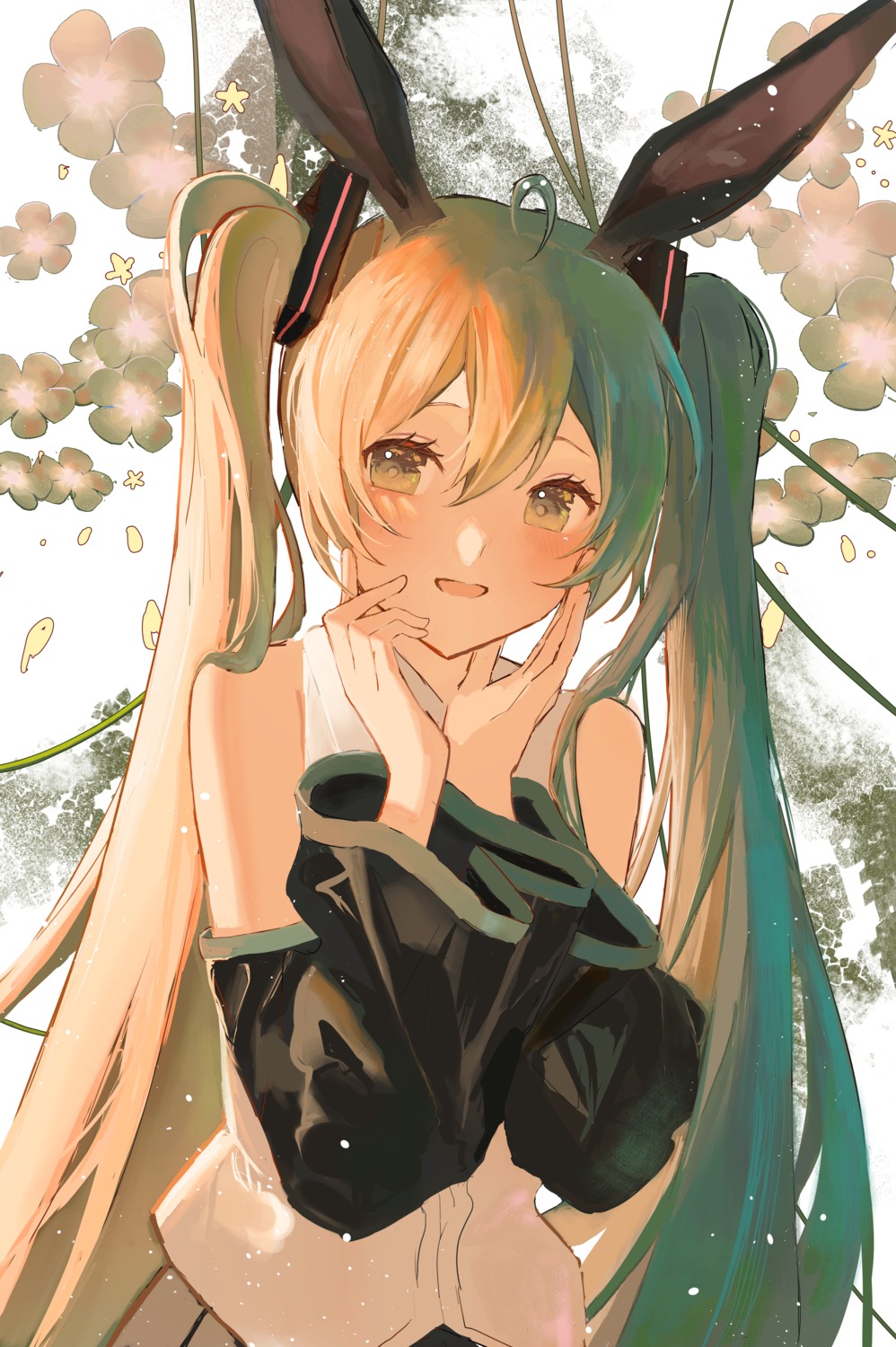animal_ears, bunny_ears, hatsune_miku, vocaloid, yurun_(yurun_ume)