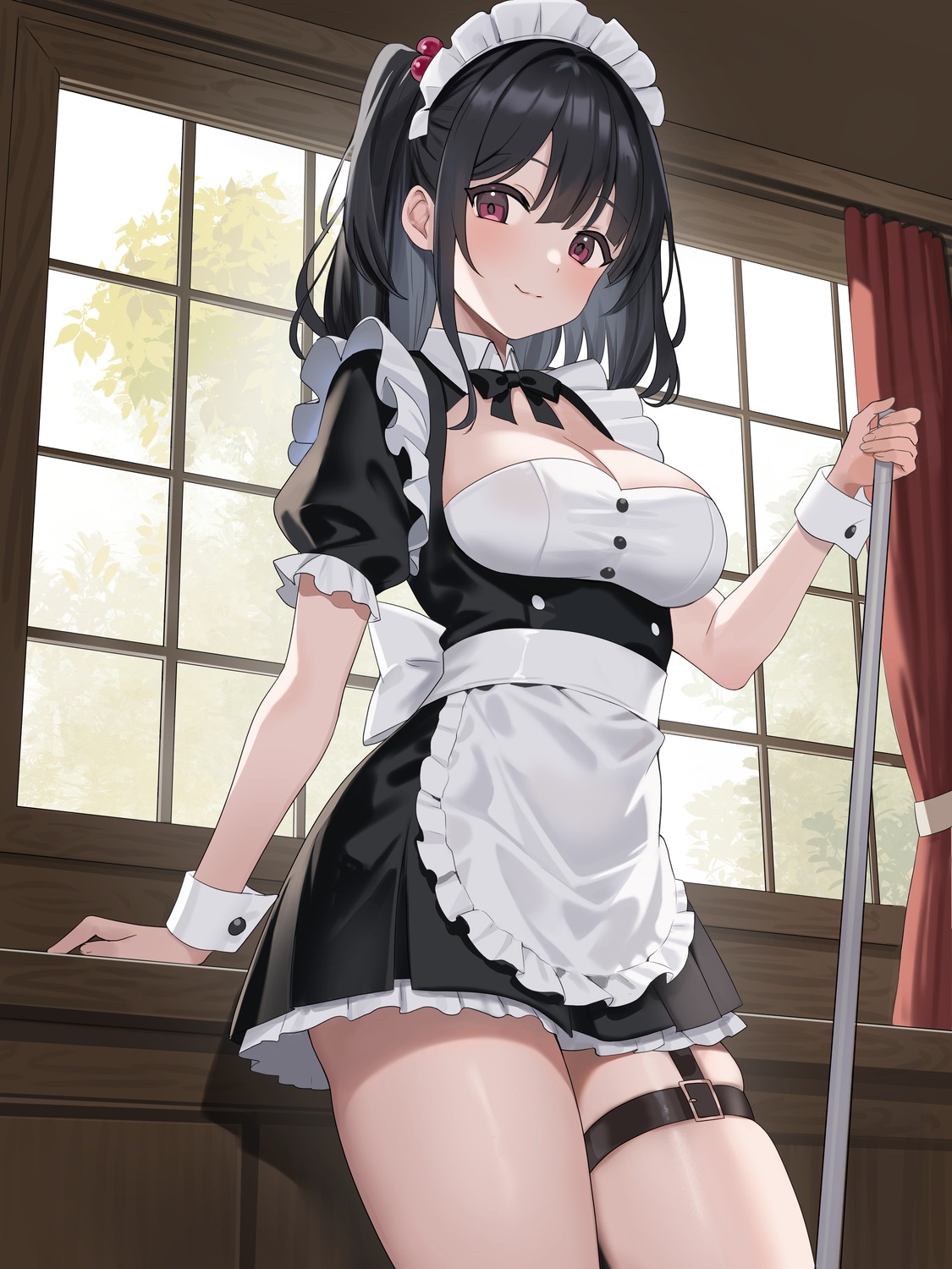 garter, hatsuno_xxx, maid, no_bra