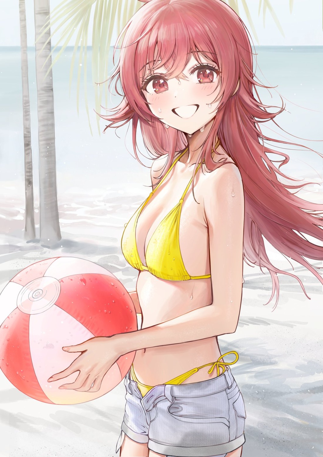 ameyame, bikini, komiya_kaho, swimsuits, the_idolm@ster, the_idolm@ster_shiny_colors, wet