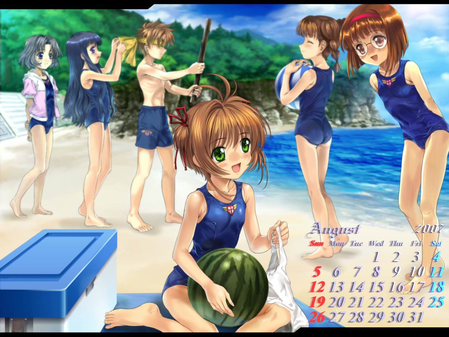calendar, card_captor_sakura, daidouji_tomoyo, kinomoto_sakura, li_syaoran, mihara_chiharu, moonknives, sasaki_rika