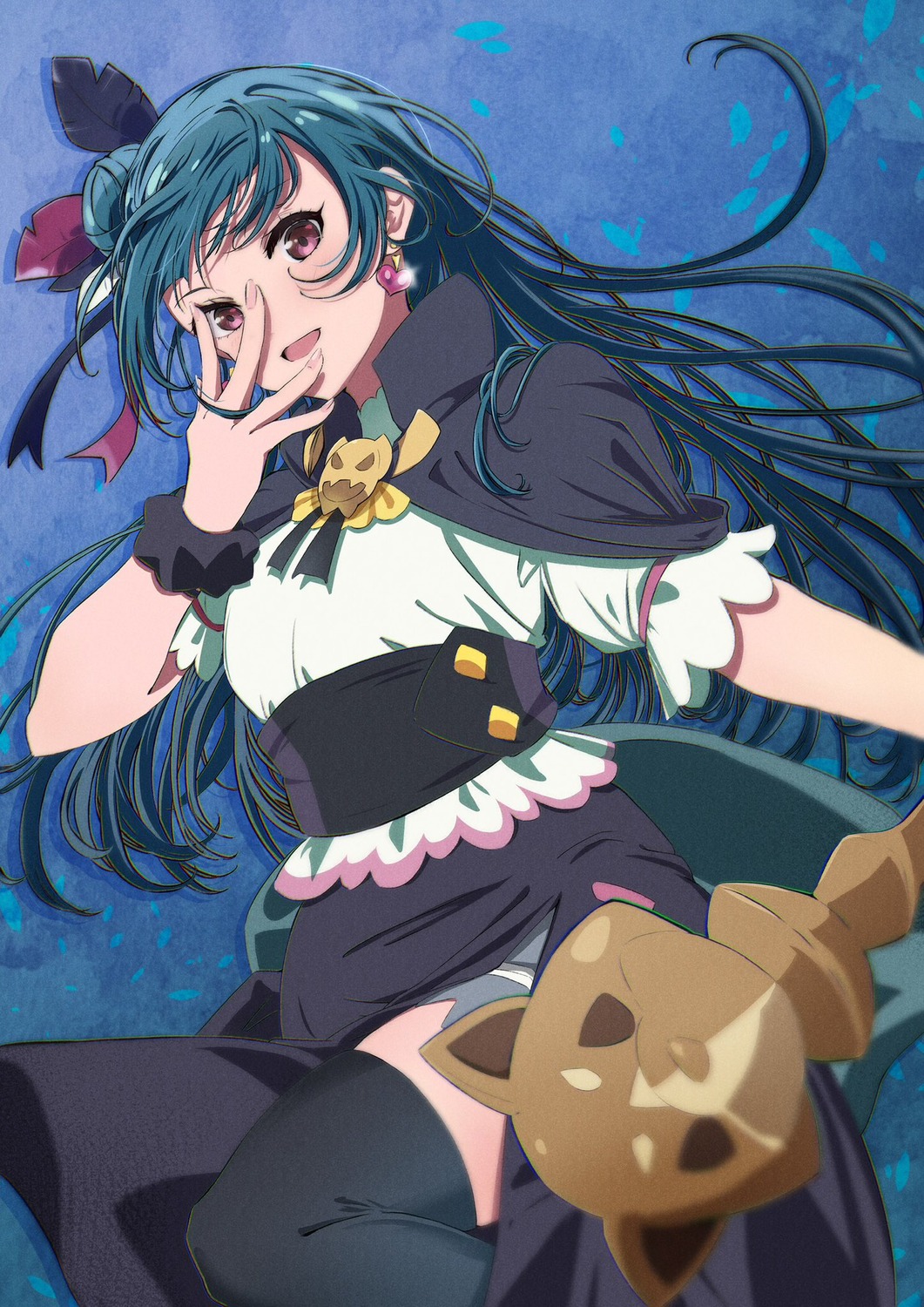 frontrivers_kae, genjitsu_no_yohane_-sunshine_in_the_mirror-, love_live!_(series), love_live!_sunshine!!, thighhighs, tsushima_yoshiko, weapon