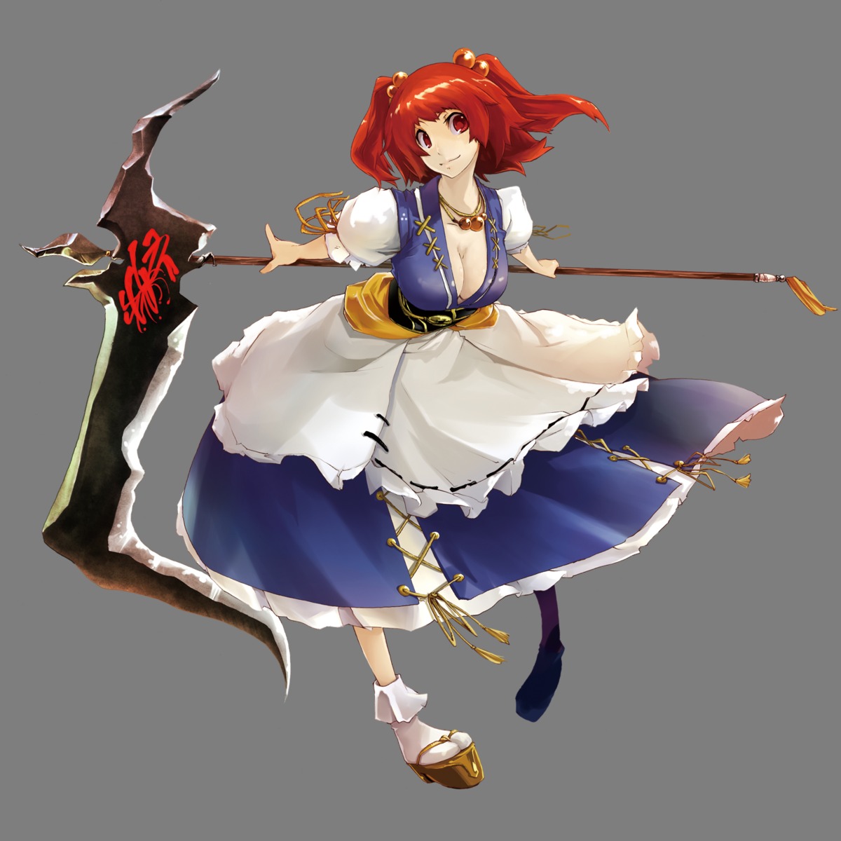 cleavage, nino_(shira825), onozuka_komachi, touhou, transparent_png