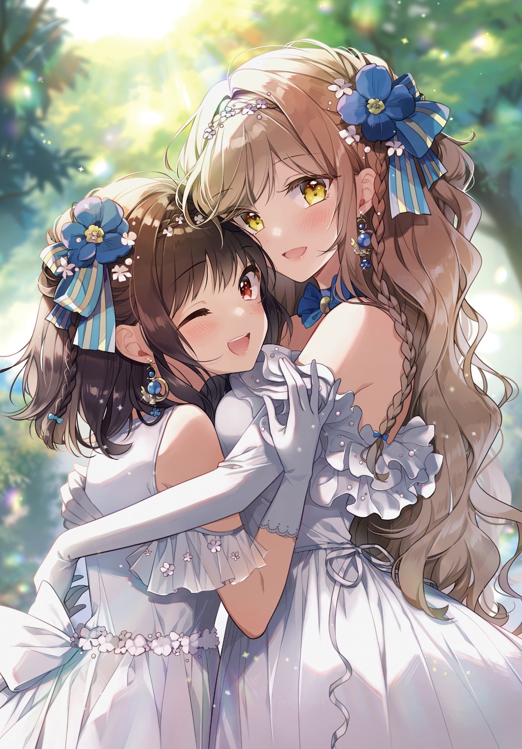 dress, futaribeya, kawawa_sakurako, wedding_dress, yamabuki_kasumi, yukiko, yuri