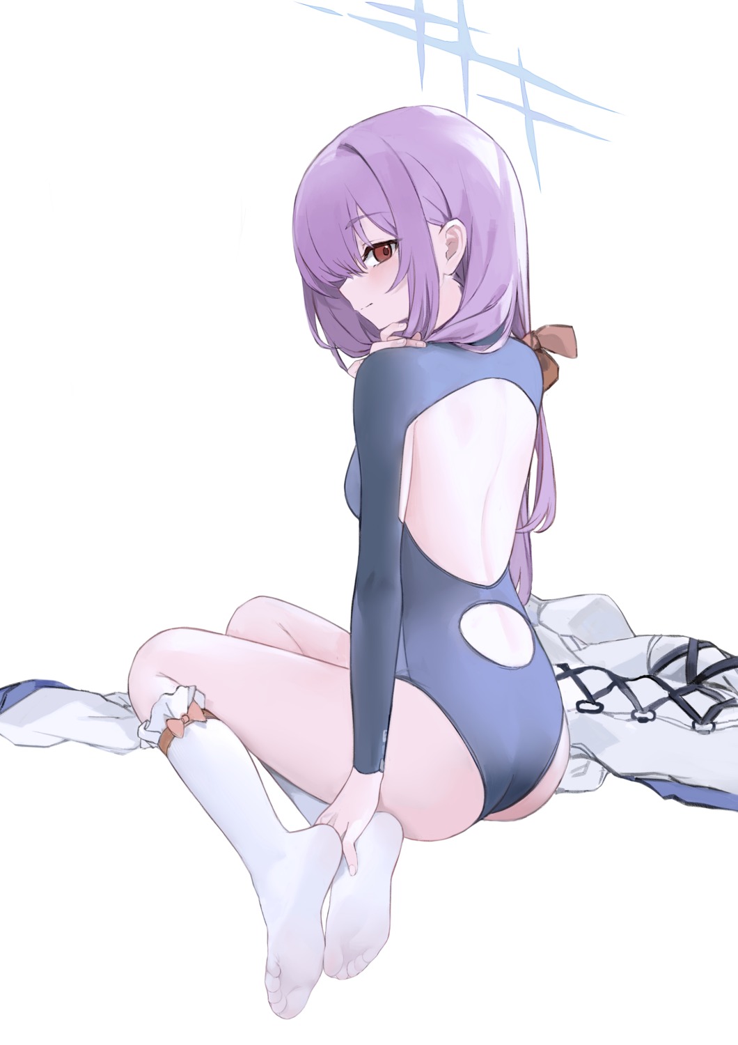 ass, blue_archive, hakari_atsuko, halo, leotard, nagata_gata