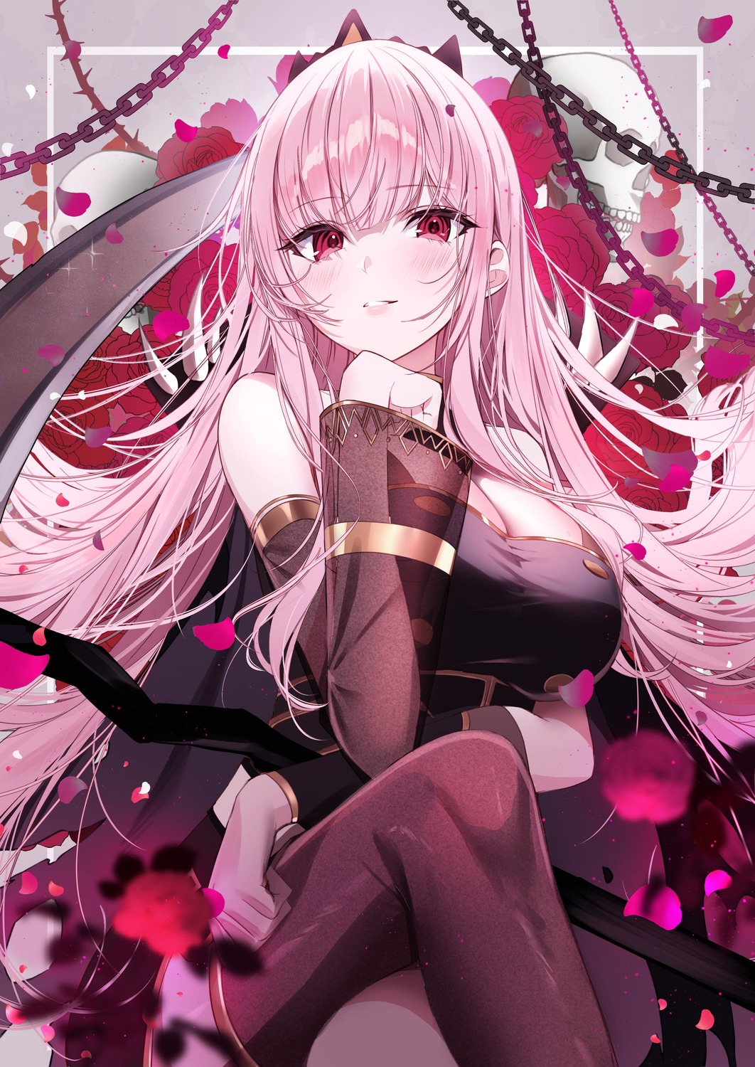 ggatip, hololive, hololive_english, mori_calliope, see_through, thighhighs, weapon