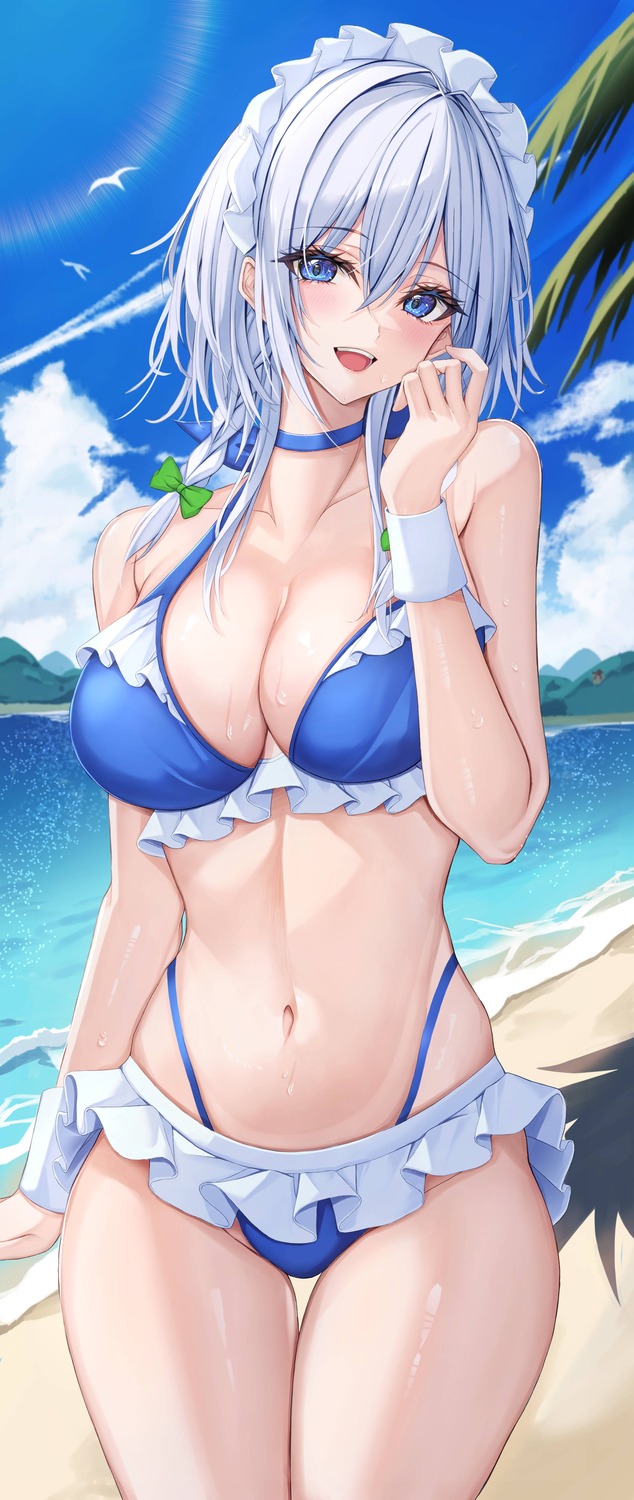 bikini, izayoi_sakuya, kure:kuroha, swimsuits, touhou