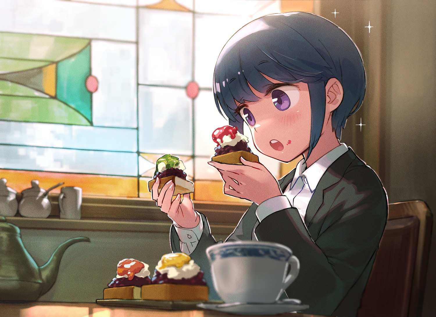 cream, dress_shirt, minawa, shima_rin, yurucamp