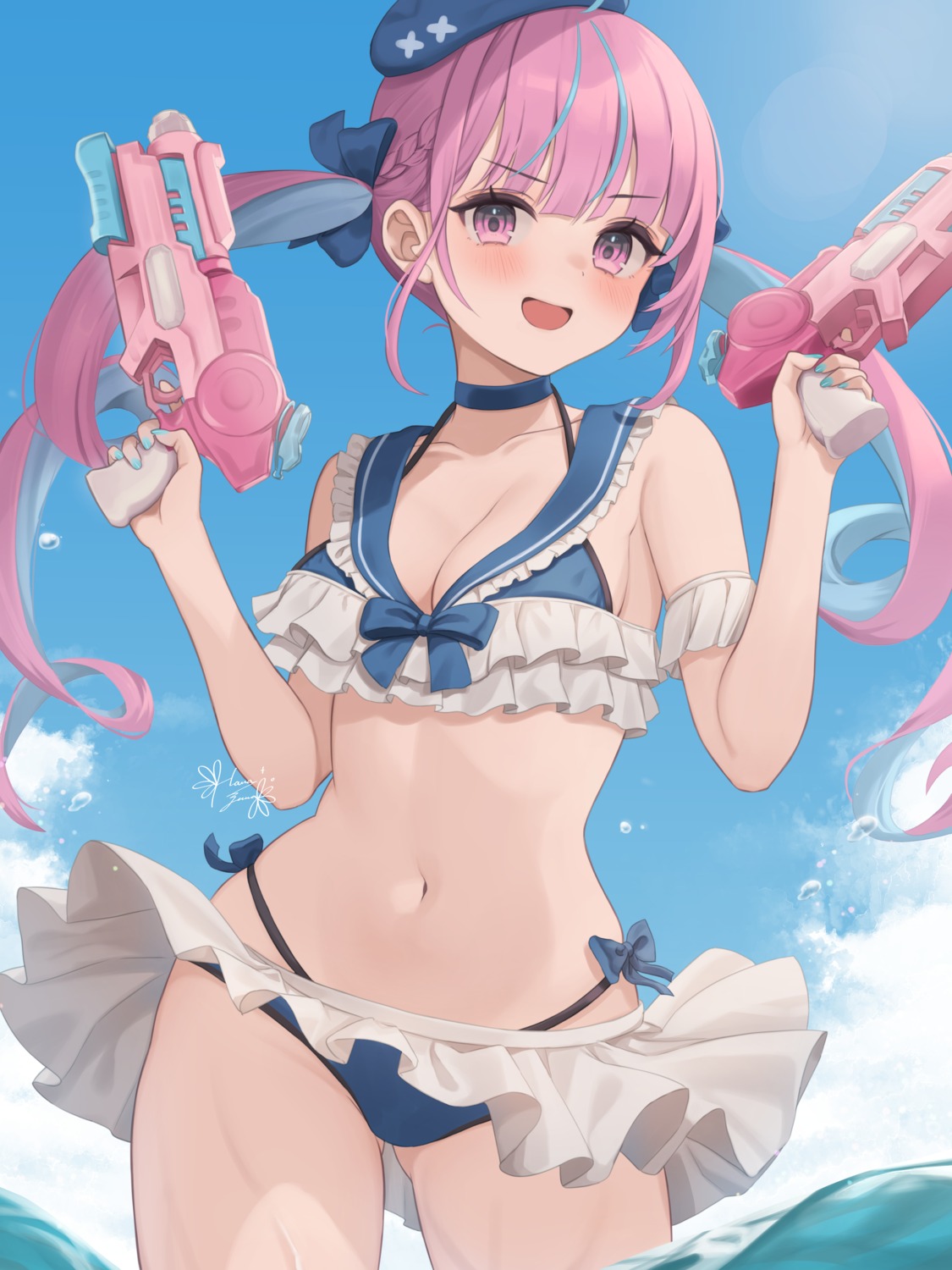 bikini, hanazawa_ma, hololive, minato_aqua, swimsuits, wet