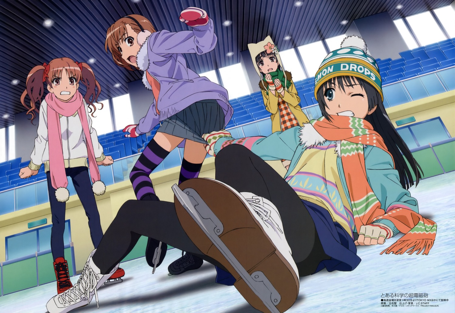 misaka_mikoto, pantyhose, saten_ruiko, shirai_kuroko, tateishi_kiyoshi, thighhighs, toaru_kagaku_no_railgun, toaru_majutsu_no_index, uiharu_kazari