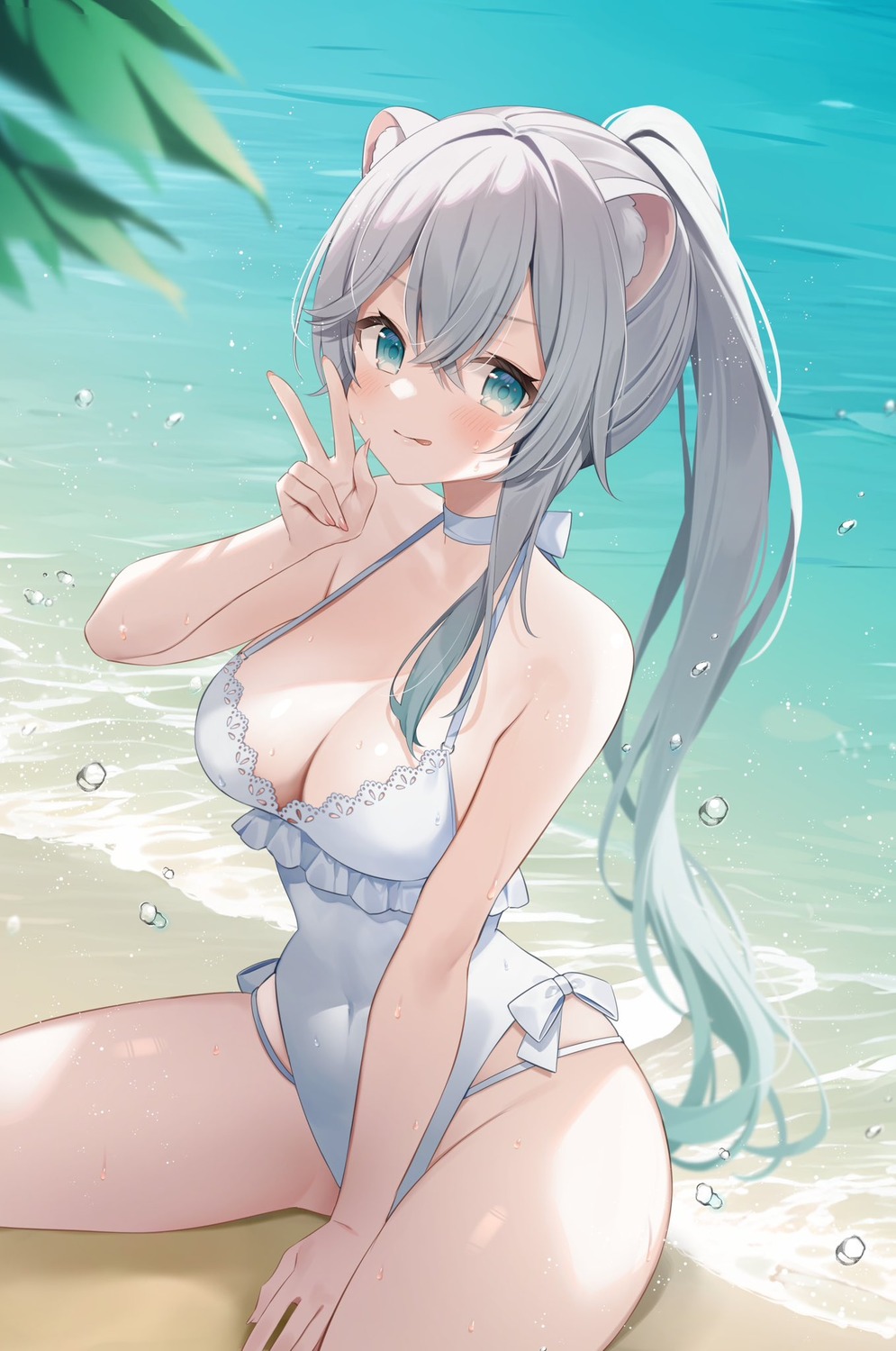 animal_ears, indie_virtual_youtuber, ragi_(diabolik_angle), swimsuits