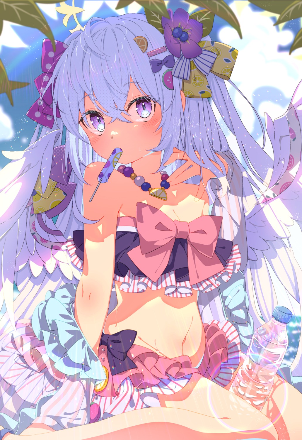angel, bikini, blue_archive, kotori_inaka, shirasu_azusa, swimsuits, wings