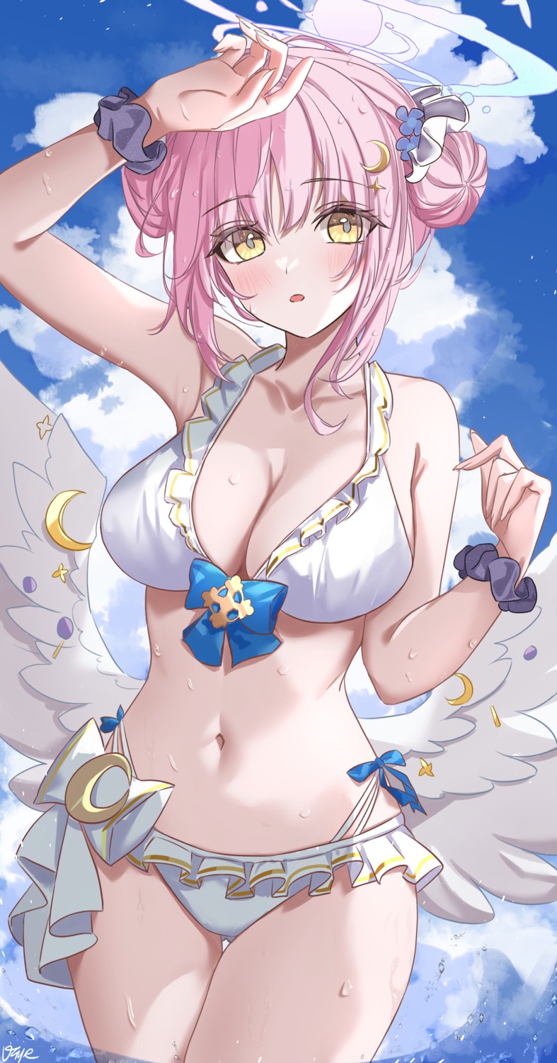 angel, bikini, blue_archive, misono_mika, swimsuits, vayneeeee, wet, wings