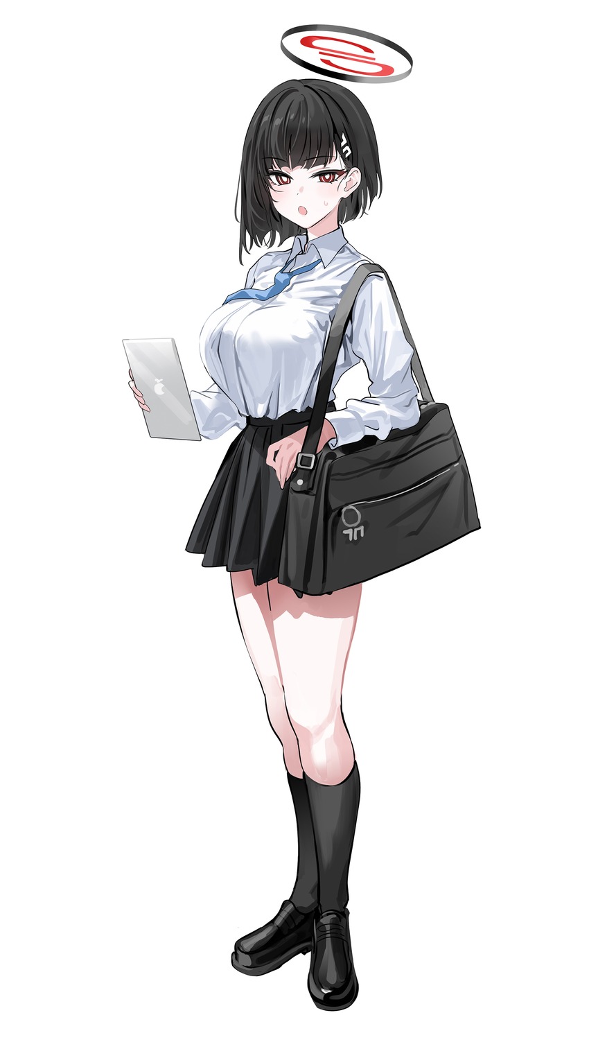 blue_archive, halo, seifuku, tsukatsuki_rio, yuki_(asayuki101)