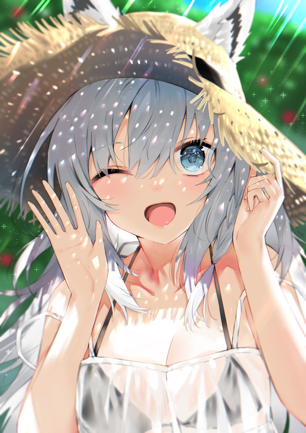 animal_ears, bikini_top, hololive, hololive_gamers, kitsune, kou_mashiro, see_through, shirakami_fubuki