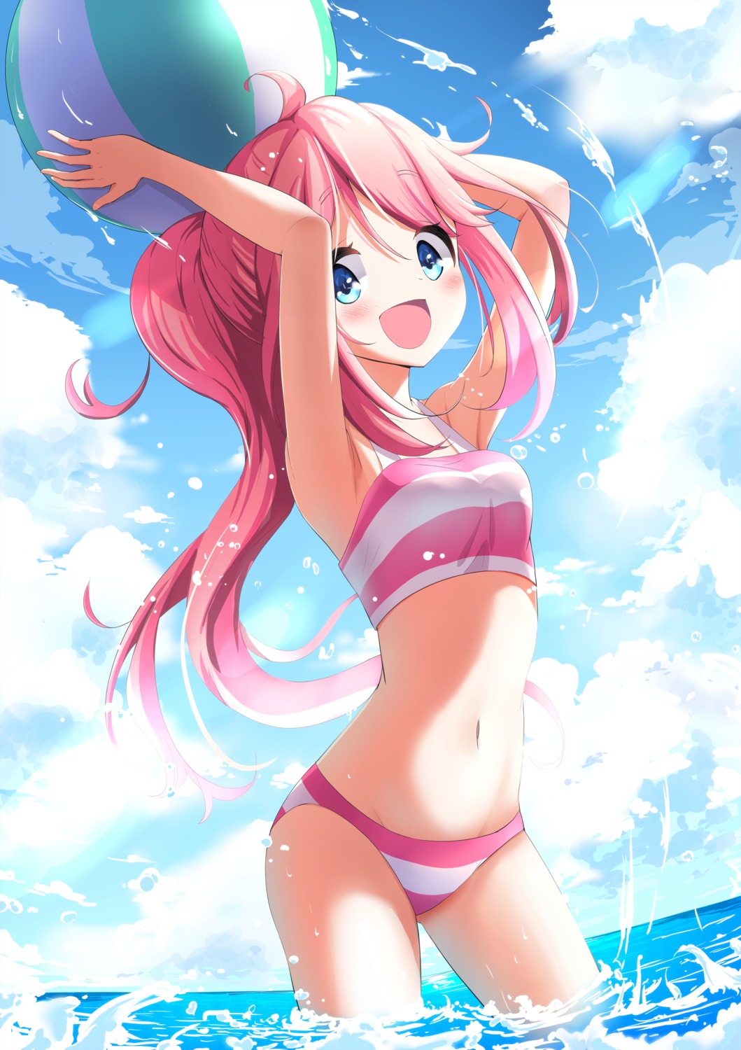 bikini, kagamihara_nadeshiko, n2midori, swimsuits, wet, yurucamp