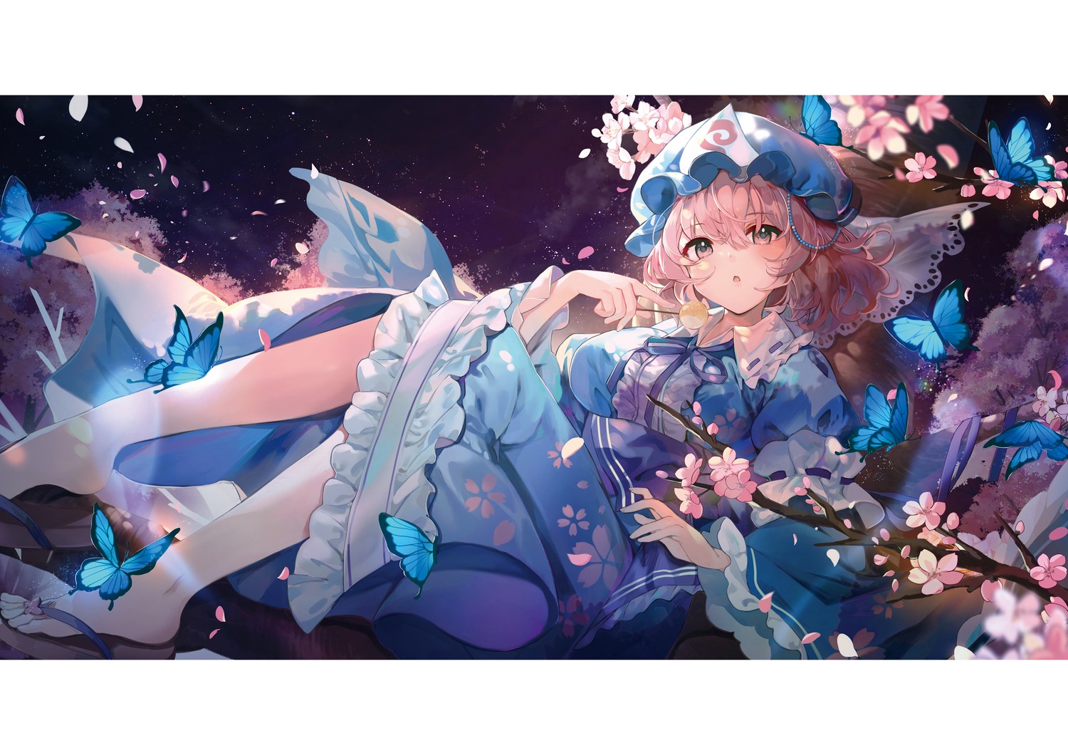 dress, kita_(kitairoha), saigyouji_yuyuko, sandrop, touhou