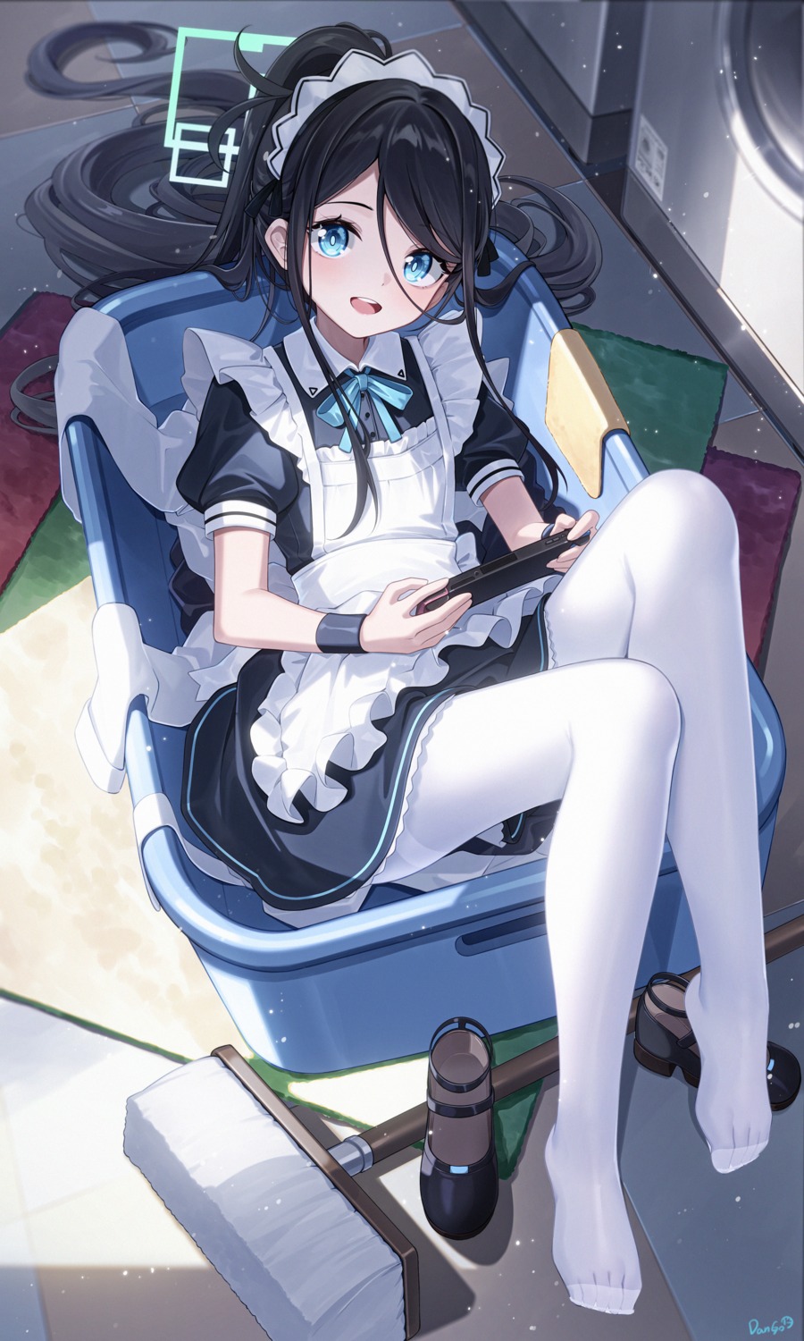 blue_archive, dango_remi, halo, maid, pantyhose, tendou_aris