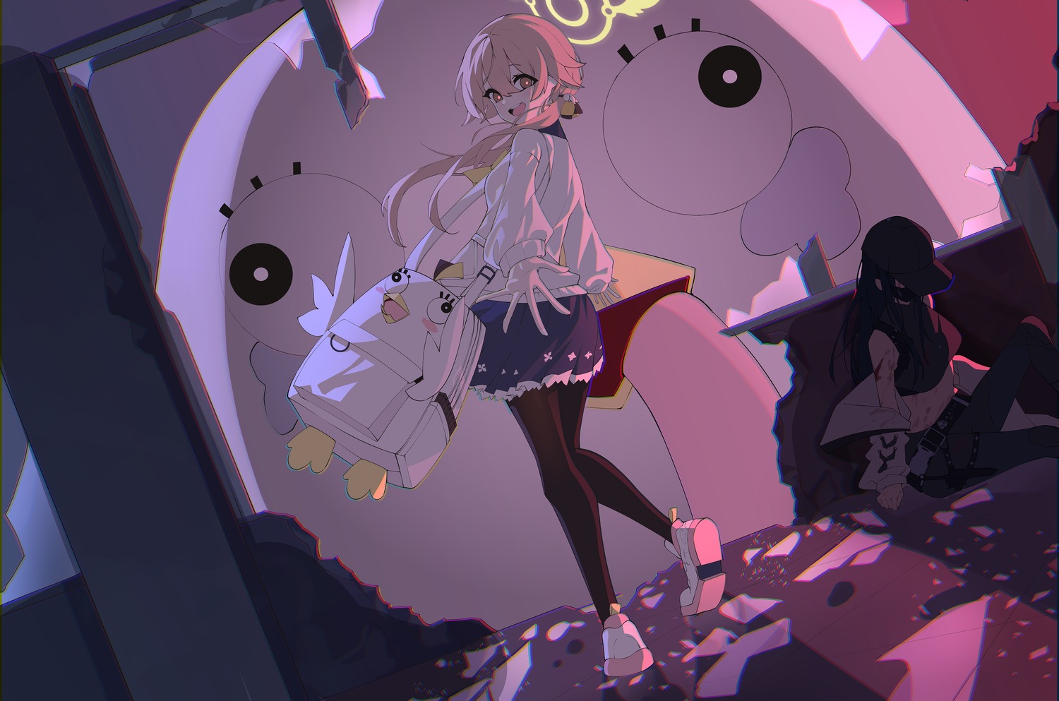 ajitani_hifumi, blue_archive, halo, its2h35, pantyhose, sweater