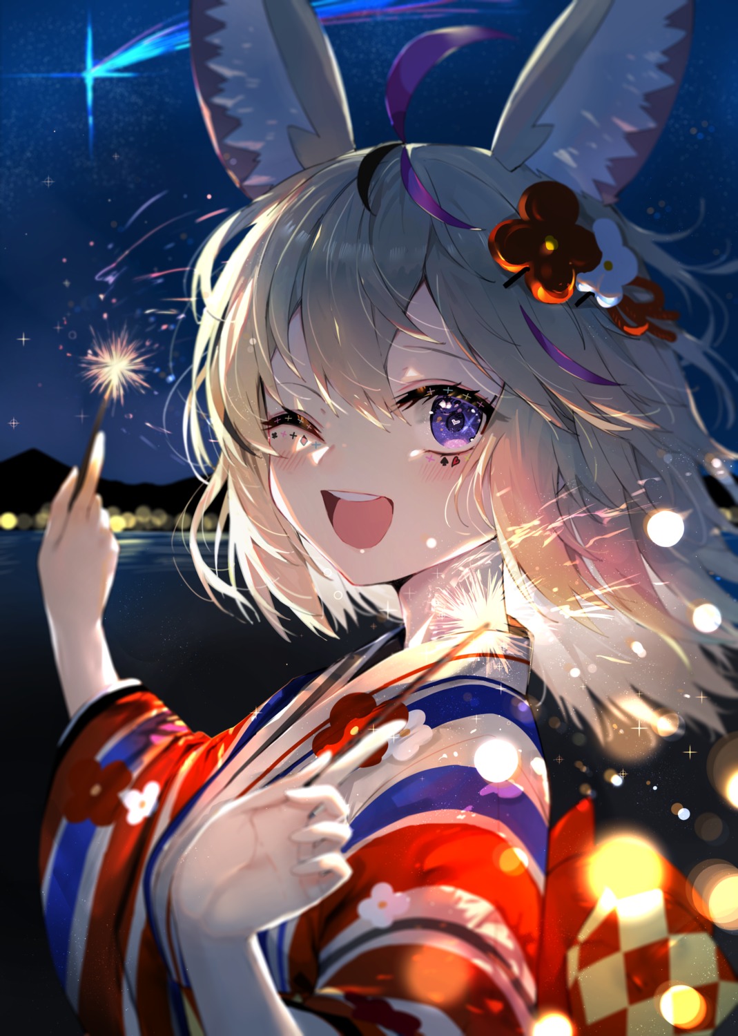 animal_ears, hololive, kou_mashiro, omaru_polka, yukata
