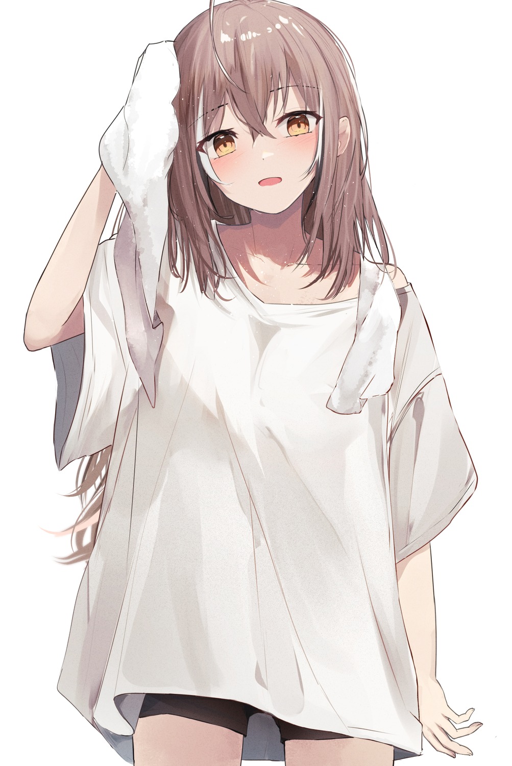 bike_shorts, hololive, hololive_english, nanashi_mumei, shuuzo3, towel